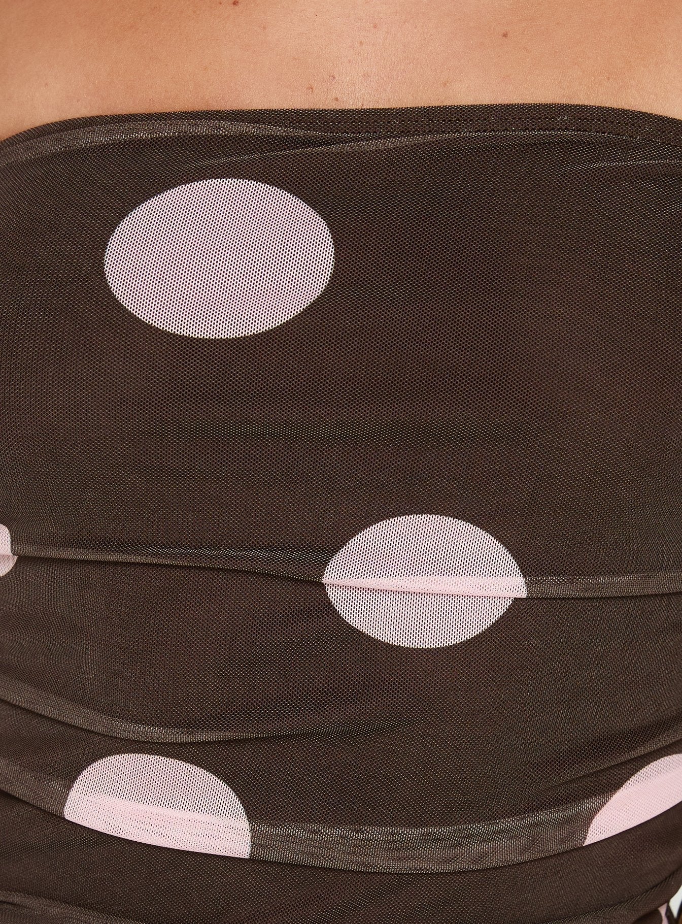 Act Natural Strapless Top Brown / Pink Polka - Image 6