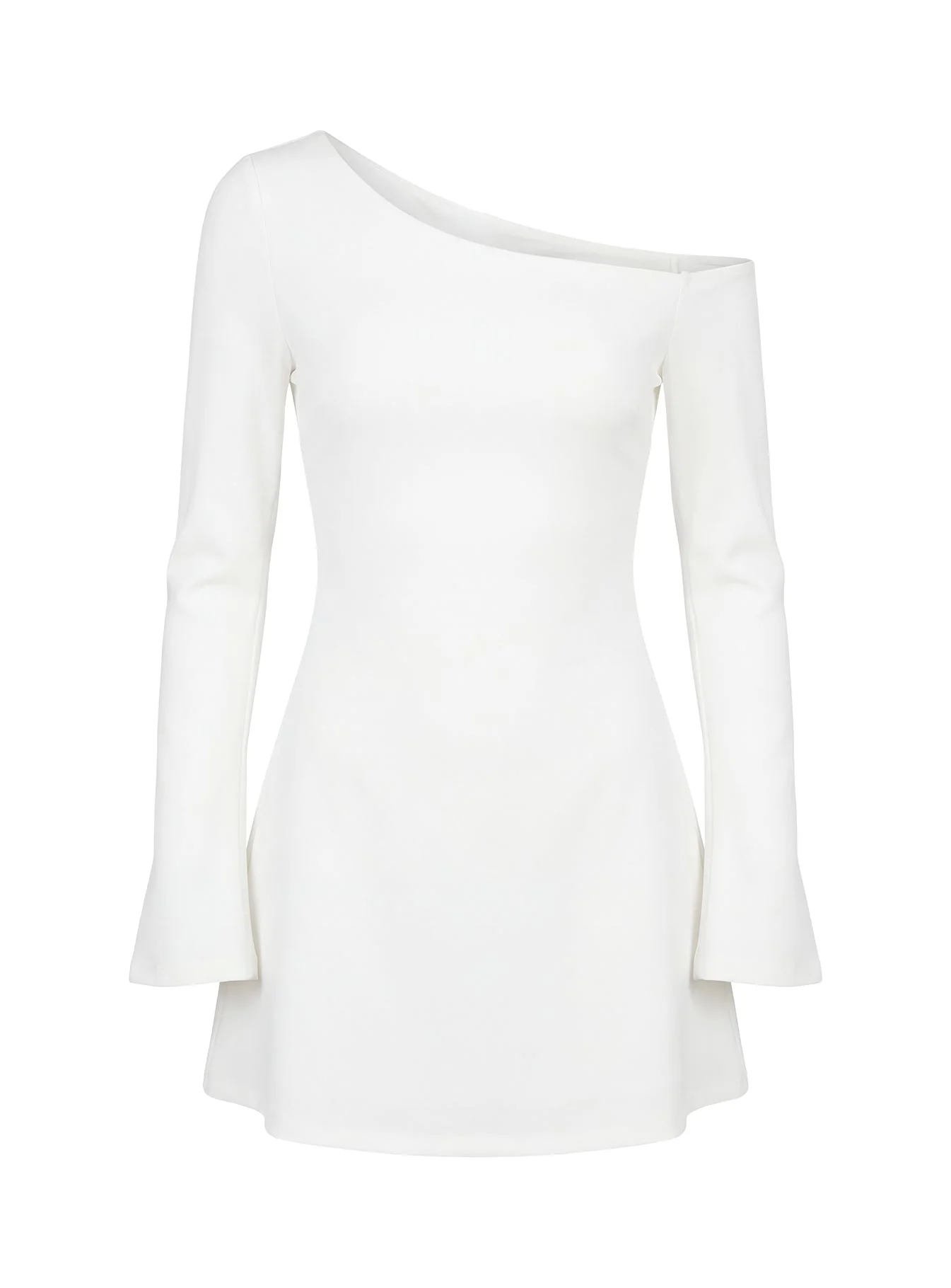 Adrietta Long Sleeve Off Shoulder Mini Dress White - Image 8