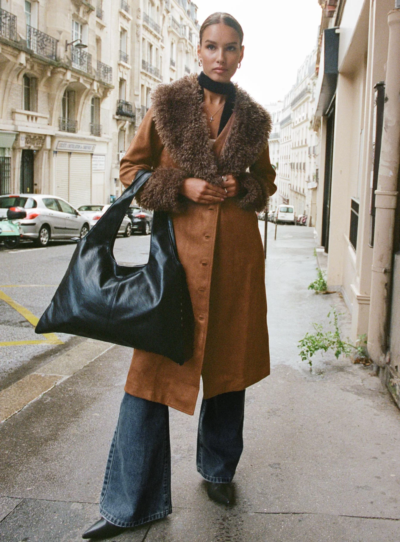 After Party Shearling Jacket Brown - Image 3