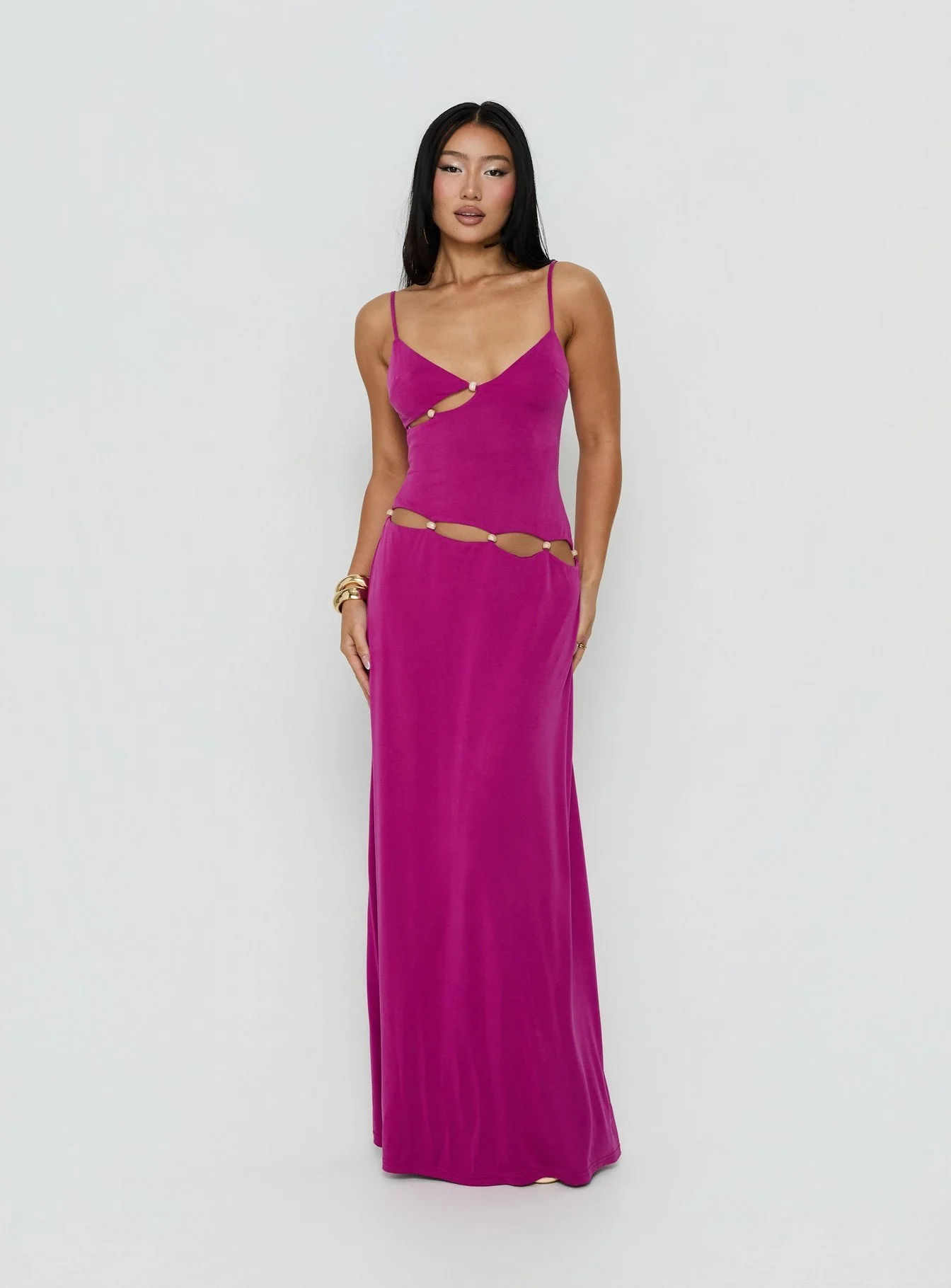 Allspice Beaded Maxi Dress Plum - Image 2