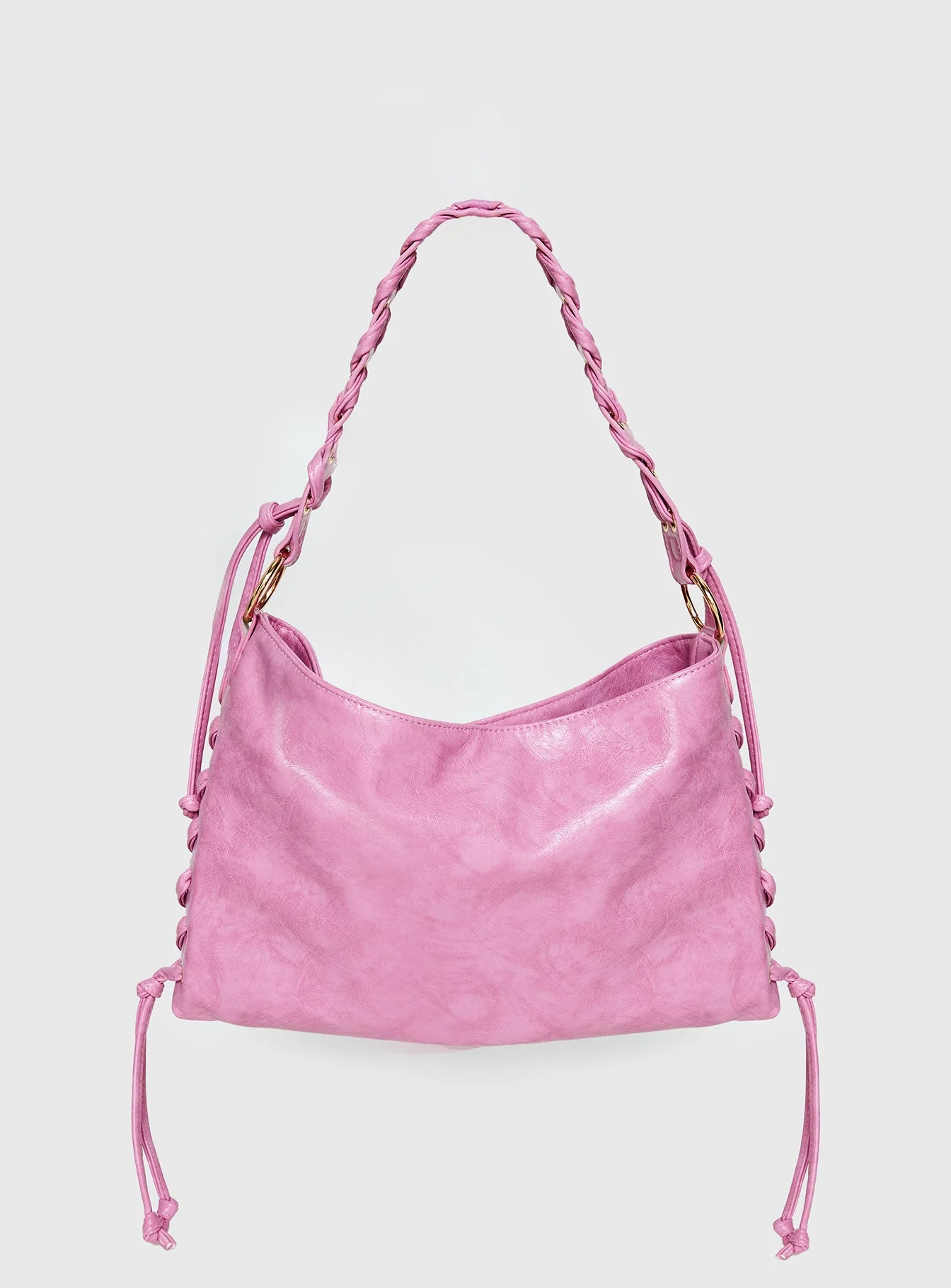 Amadea Tie Detail Shoulder Bag Pink - Image 4