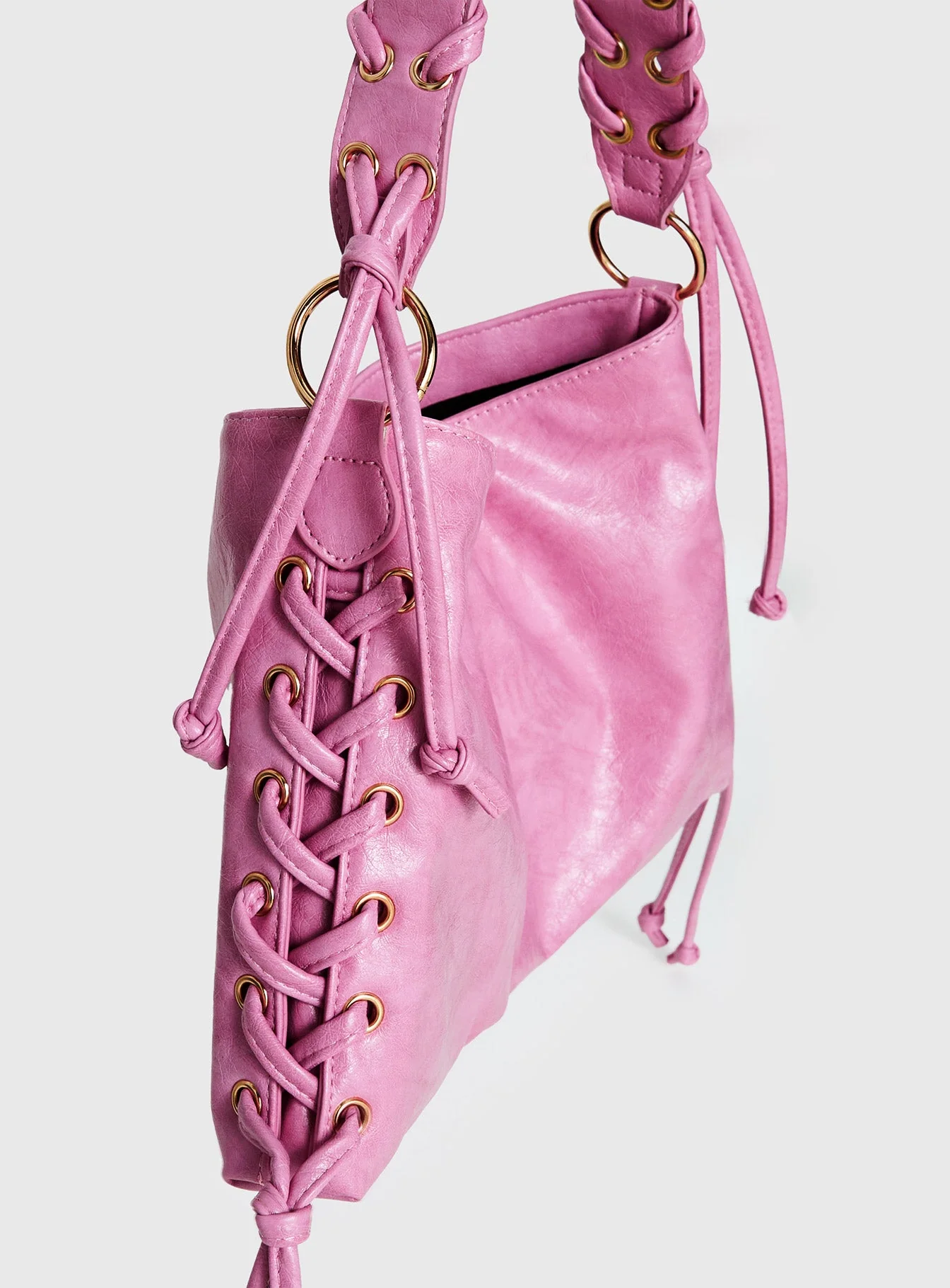Amadea Tie Detail Shoulder Bag Pink - Image 5