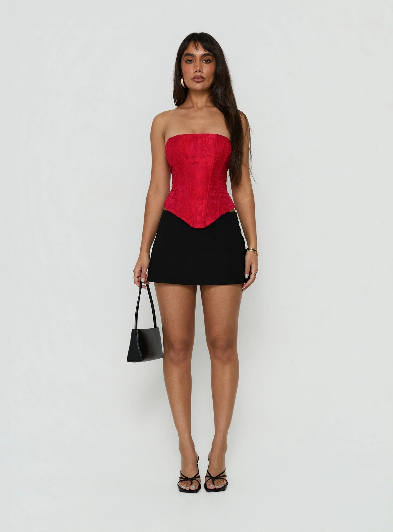 Ameliaa Strapless Corset Top Red - Image 7