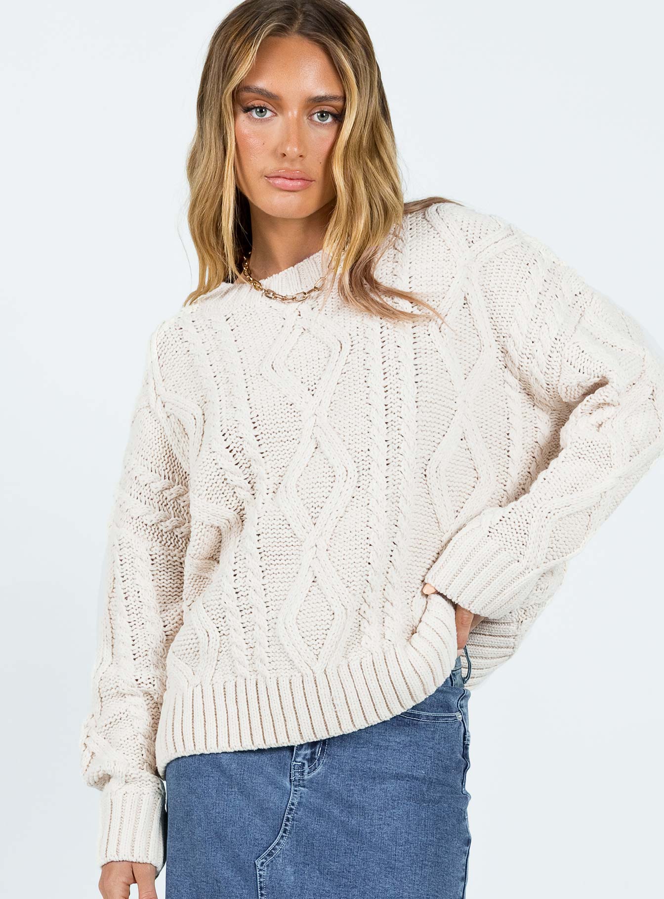 Anaya Oversized Jumper Beige - Image 2