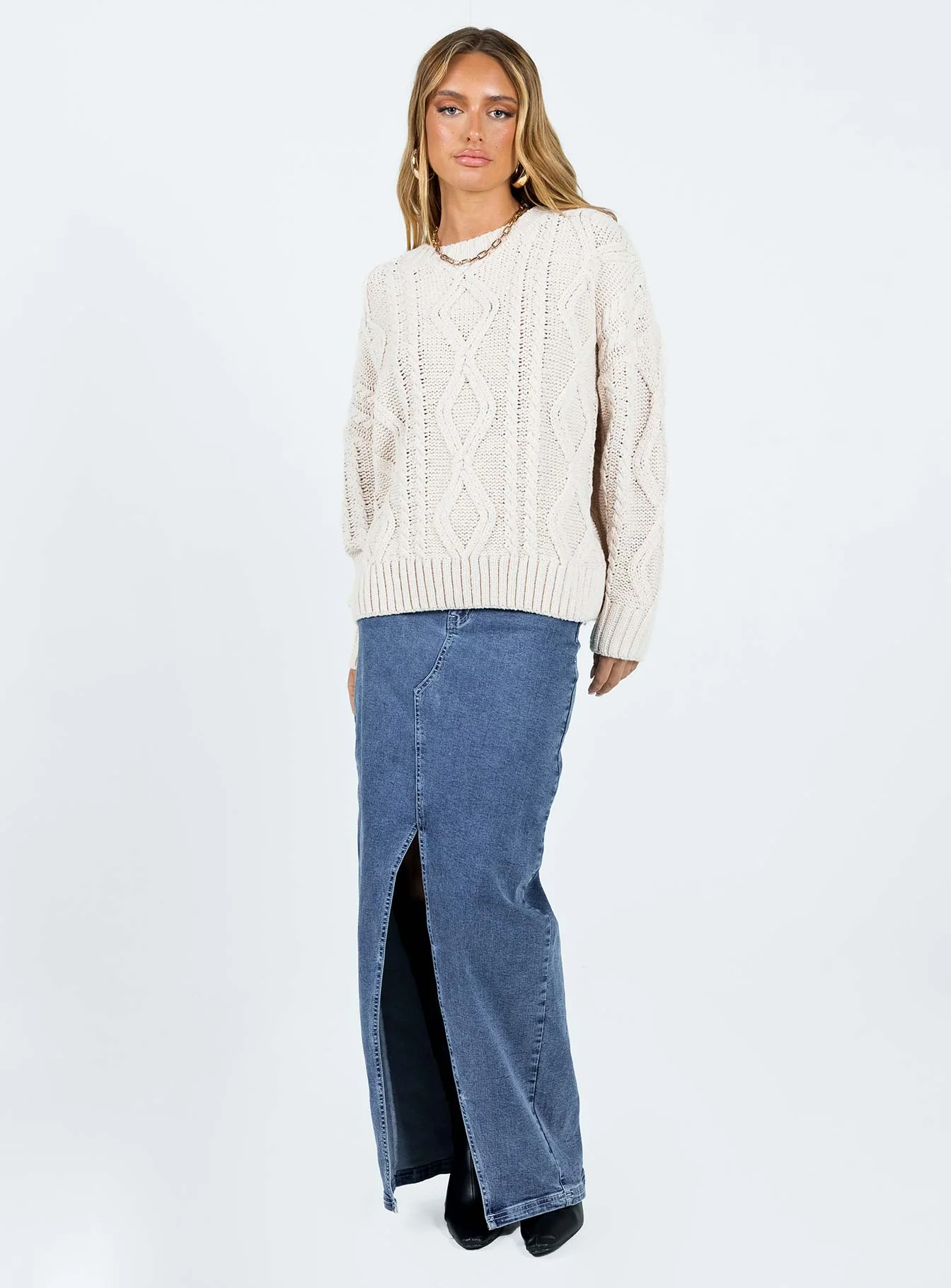Anaya Oversized Jumper Beige - Image 3
