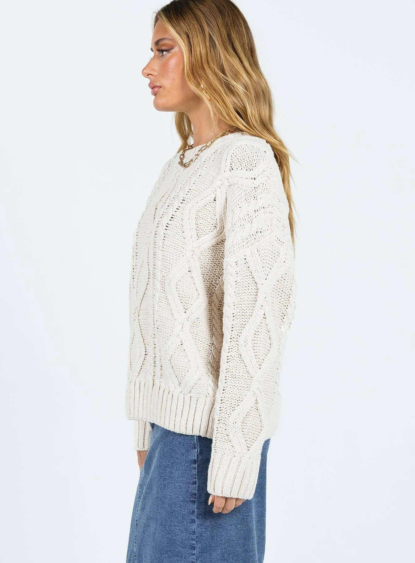 Anaya Oversized Jumper Beige - Image 4