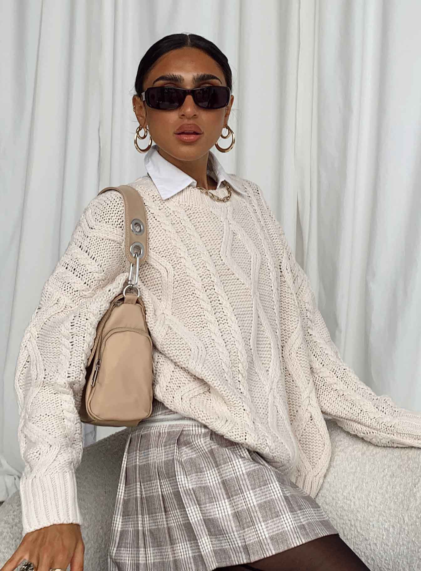 Anaya Oversized Jumper Beige - Image 6