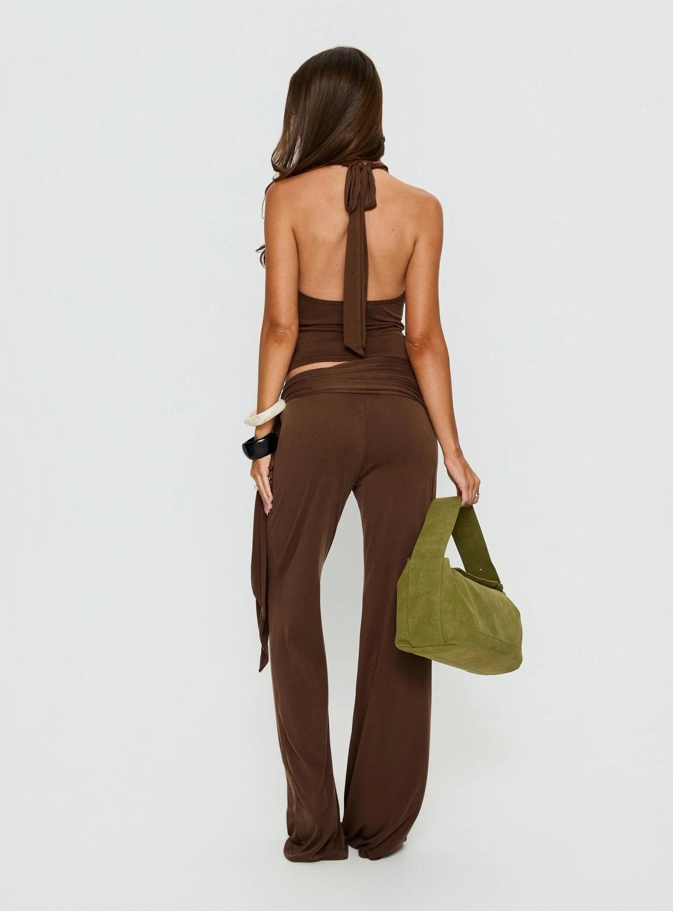 Katiana Wrap Jersey Trousers Brown - Image 5