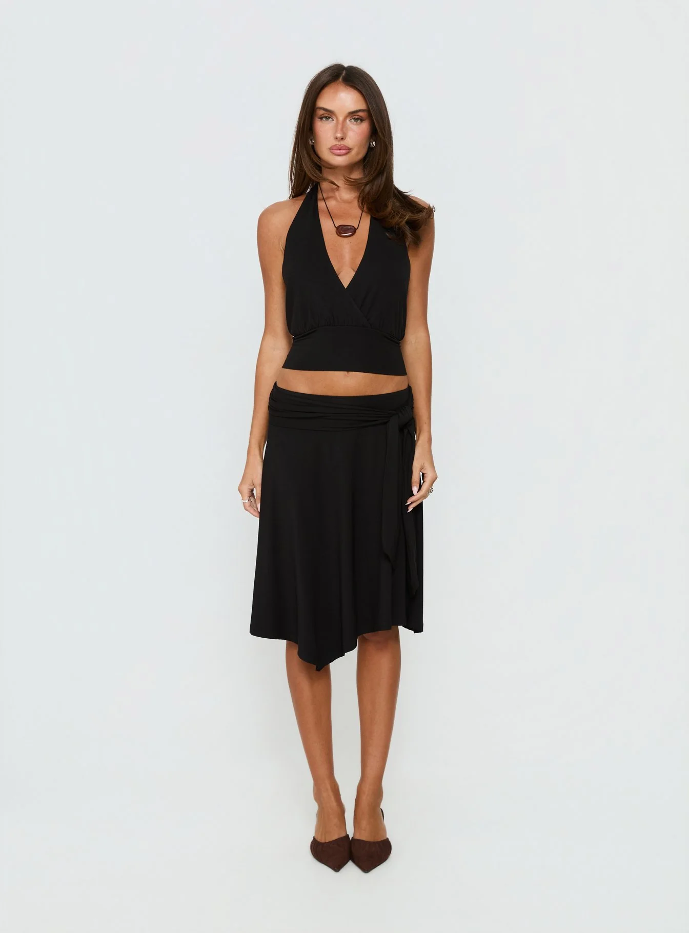 Arabele Halter Wrap Top Black - Image 7