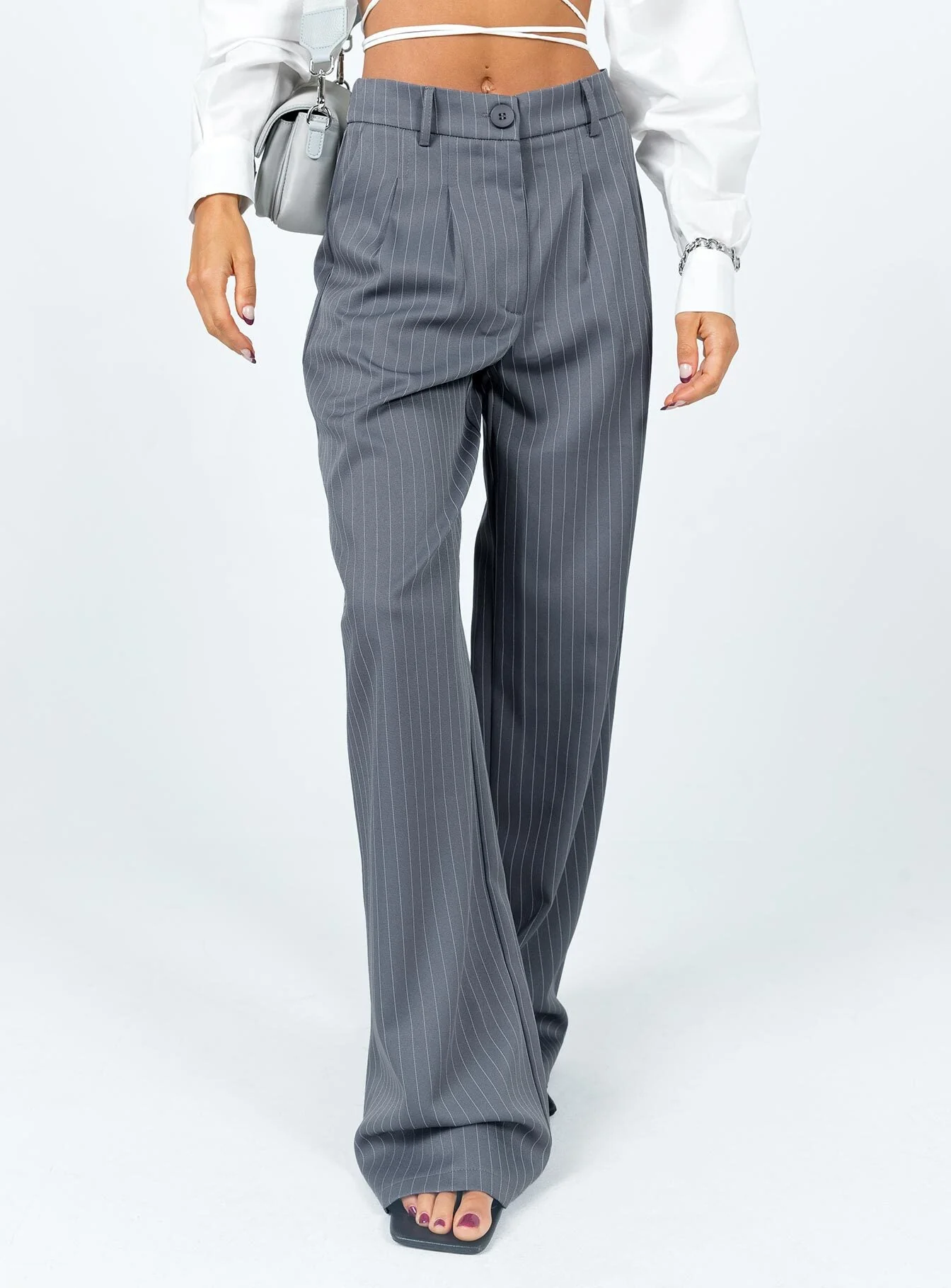 Archer Trousers Pinstripe Grey - Image 2