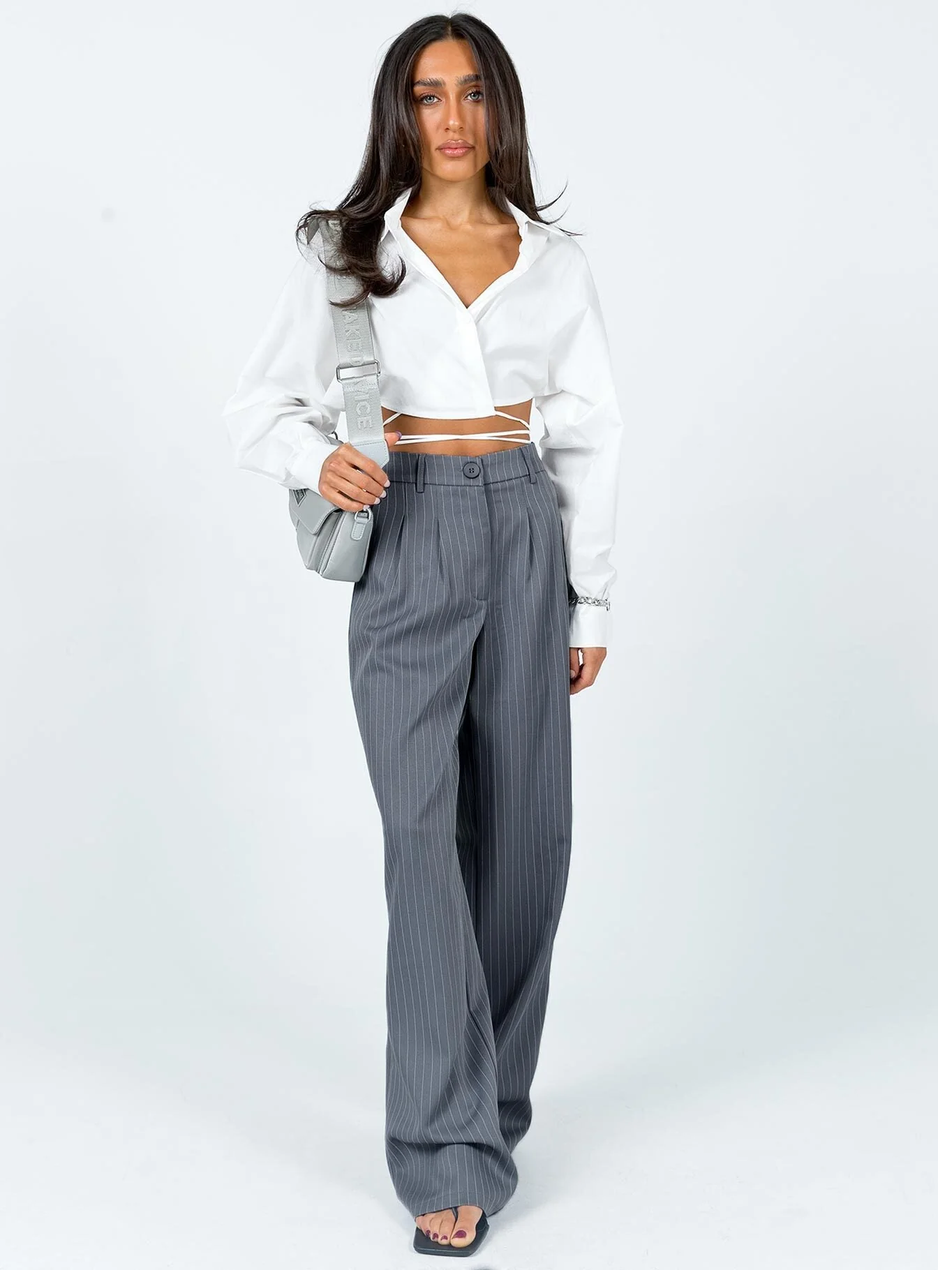 Archer Trousers Pinstripe Grey - Image 3