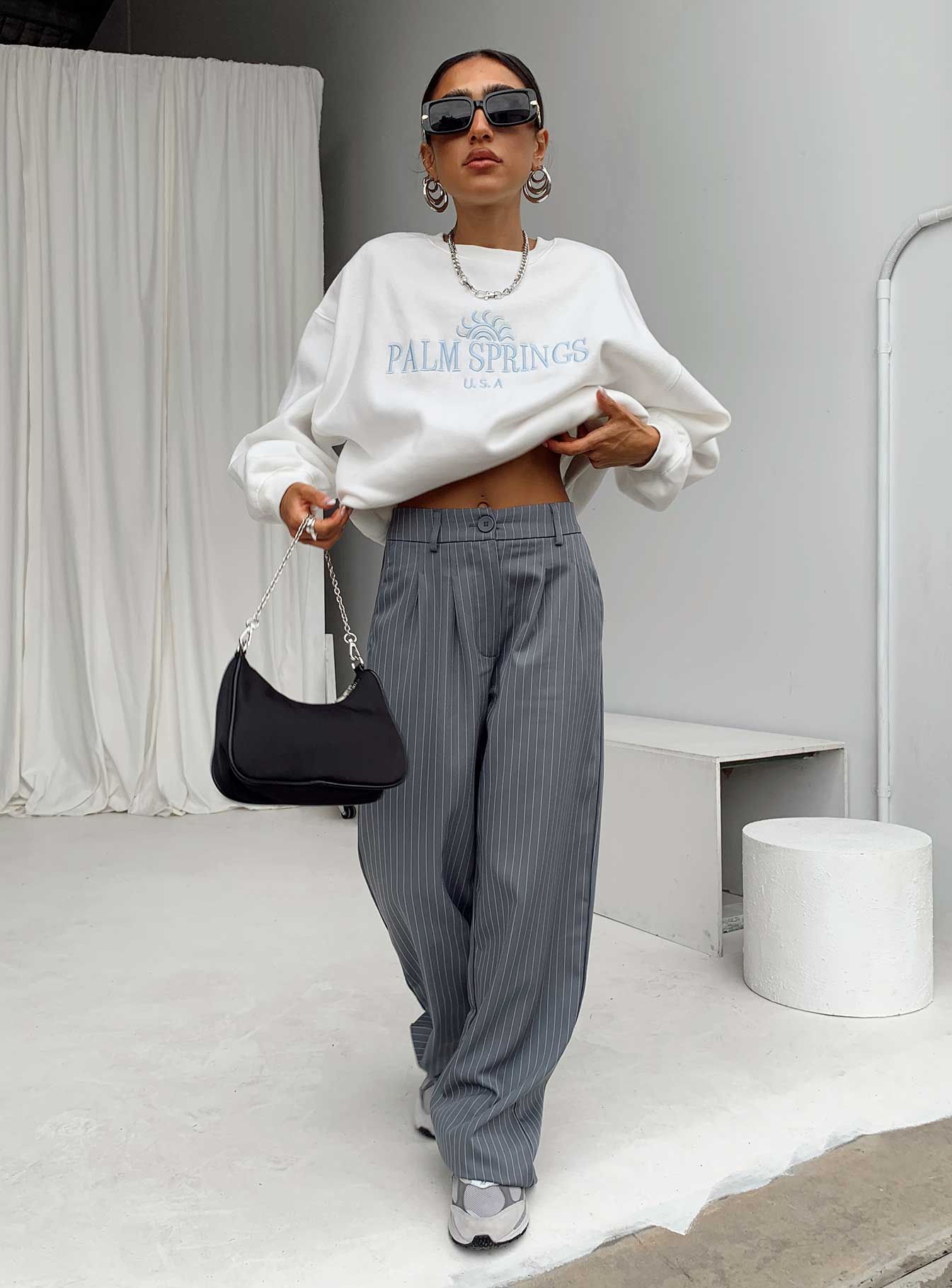 Archer Trousers Pinstripe Grey - Image 6