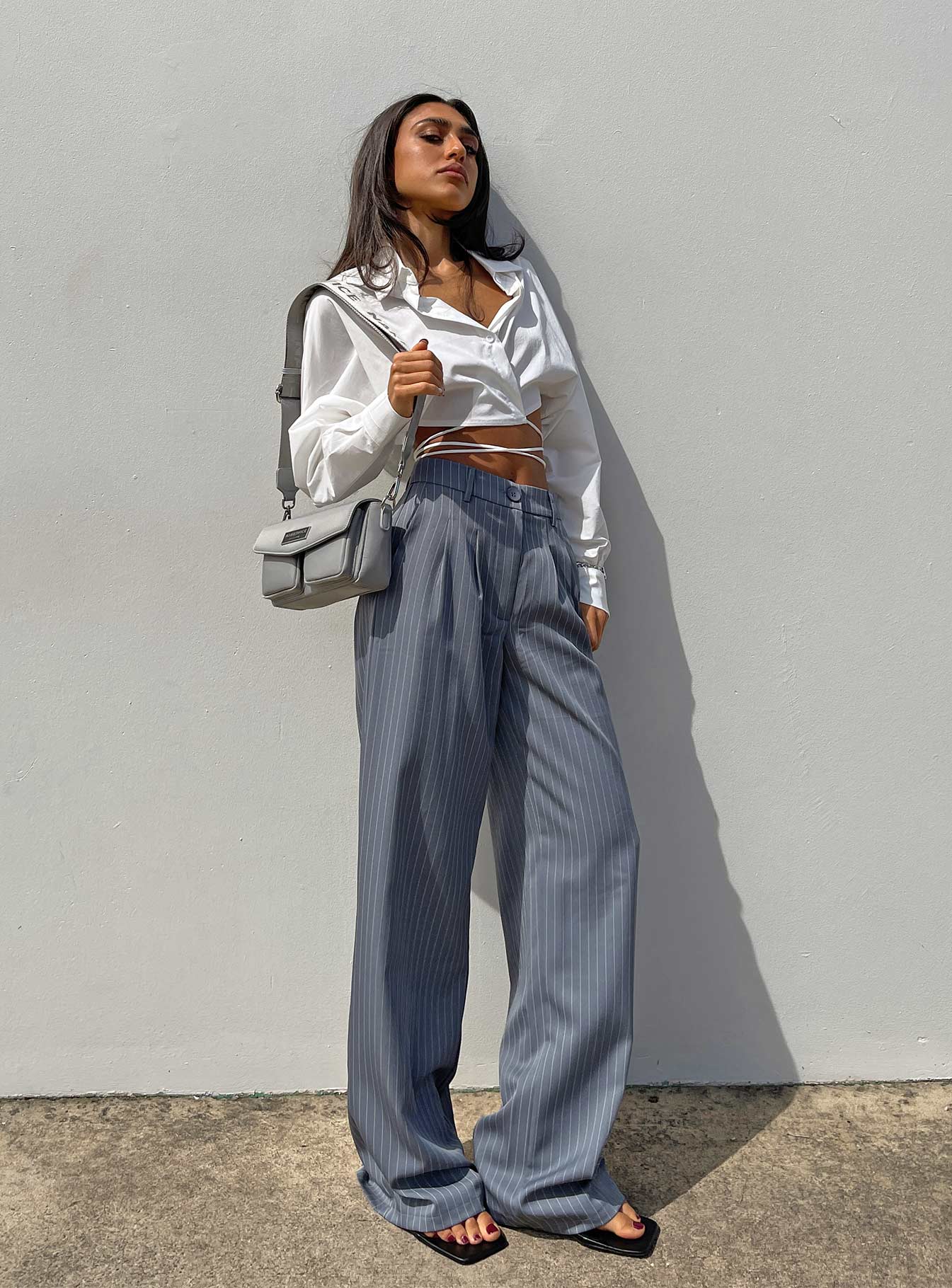 Archer Trousers Pinstripe Grey - Image 8
