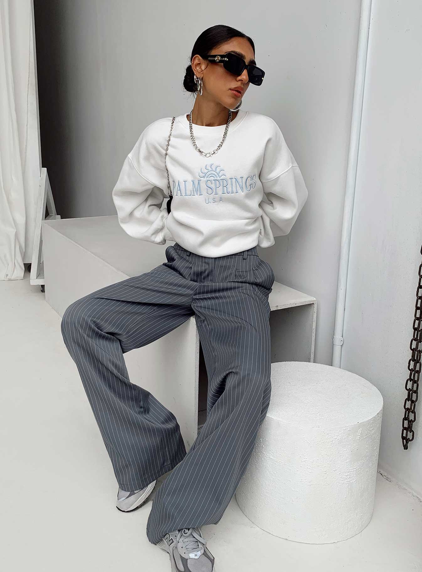 Archer Trousers Pinstripe Grey - Image 9