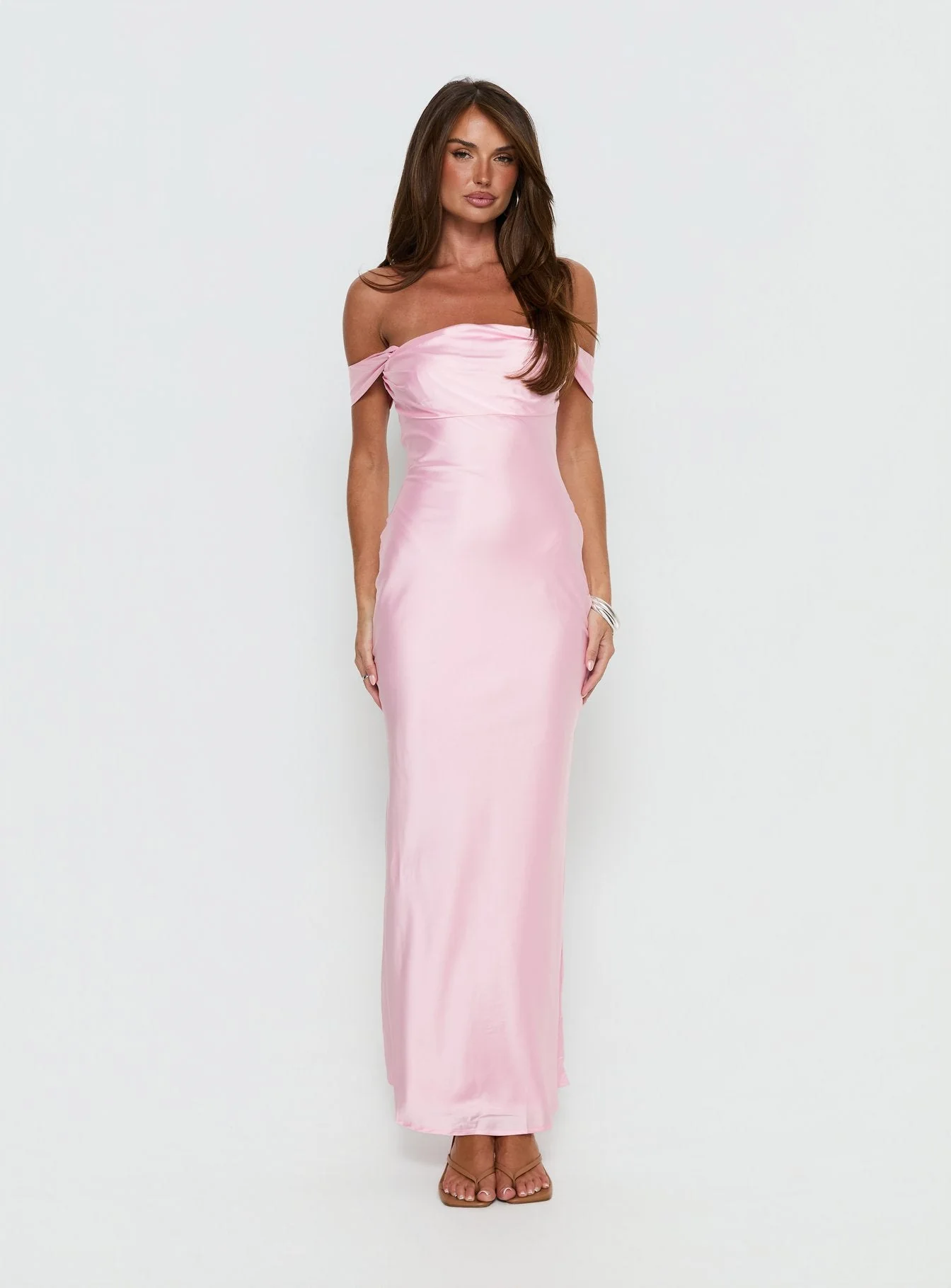 Azura Off The Shoulder Maxi Dress Pink - Image 7