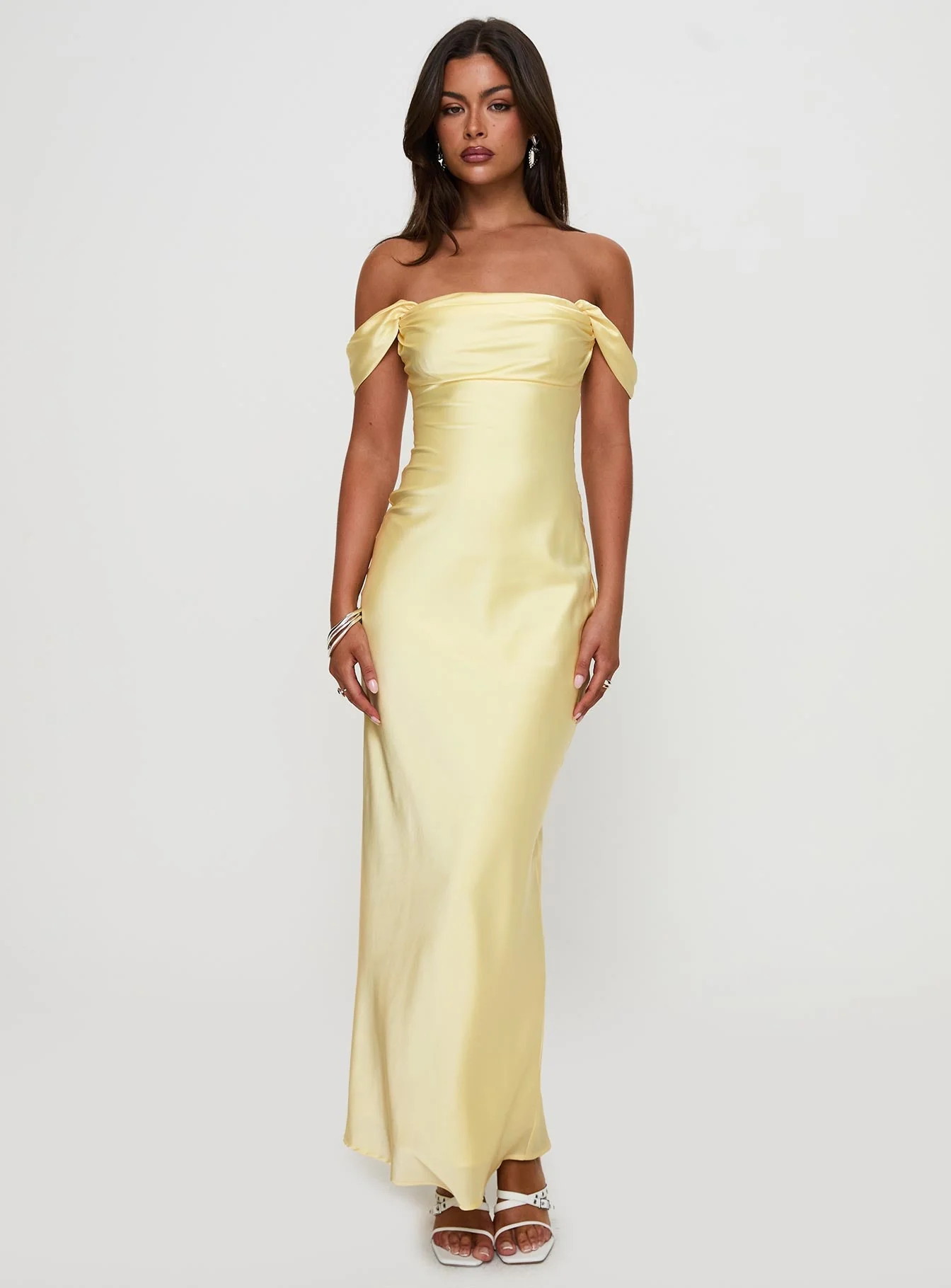Azura Off The Shoulder Maxi Dress Yellow - Image 2