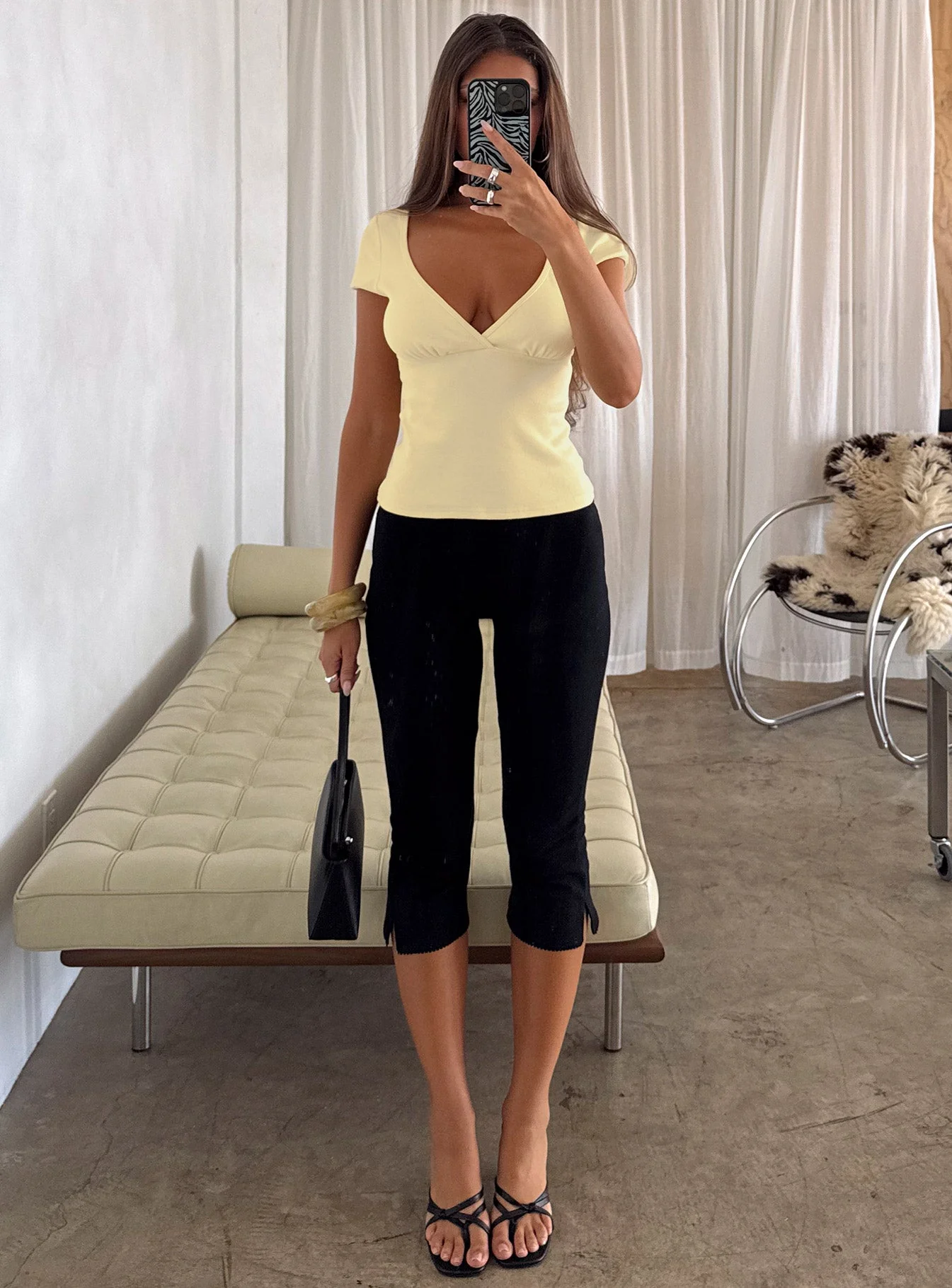 Baseline Rib Capri Pants Black Petite - Image 9