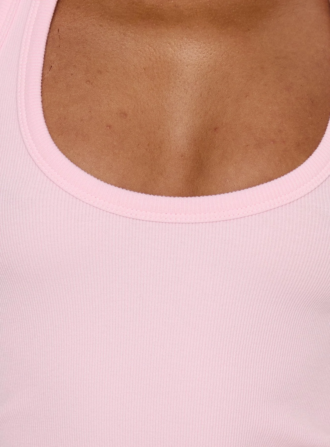 Baseline Scoop Halter Rib Vest Pink - Image 6
