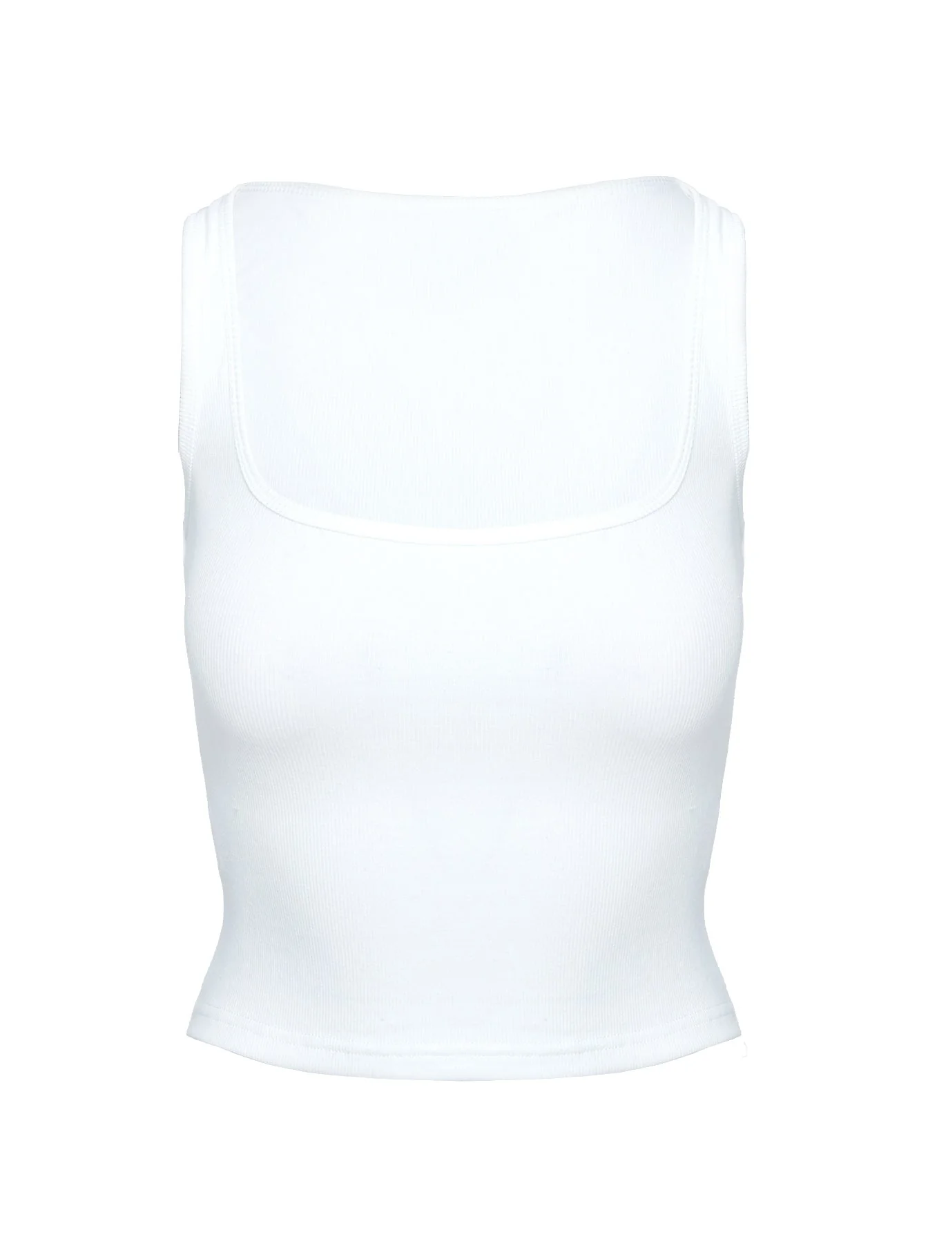 Baseline Square Neck Rib Vest Top White - Image 13