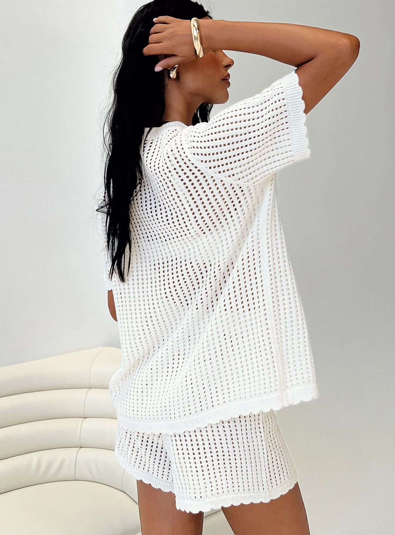 Beach Day Knit Co-ord White - Image 6