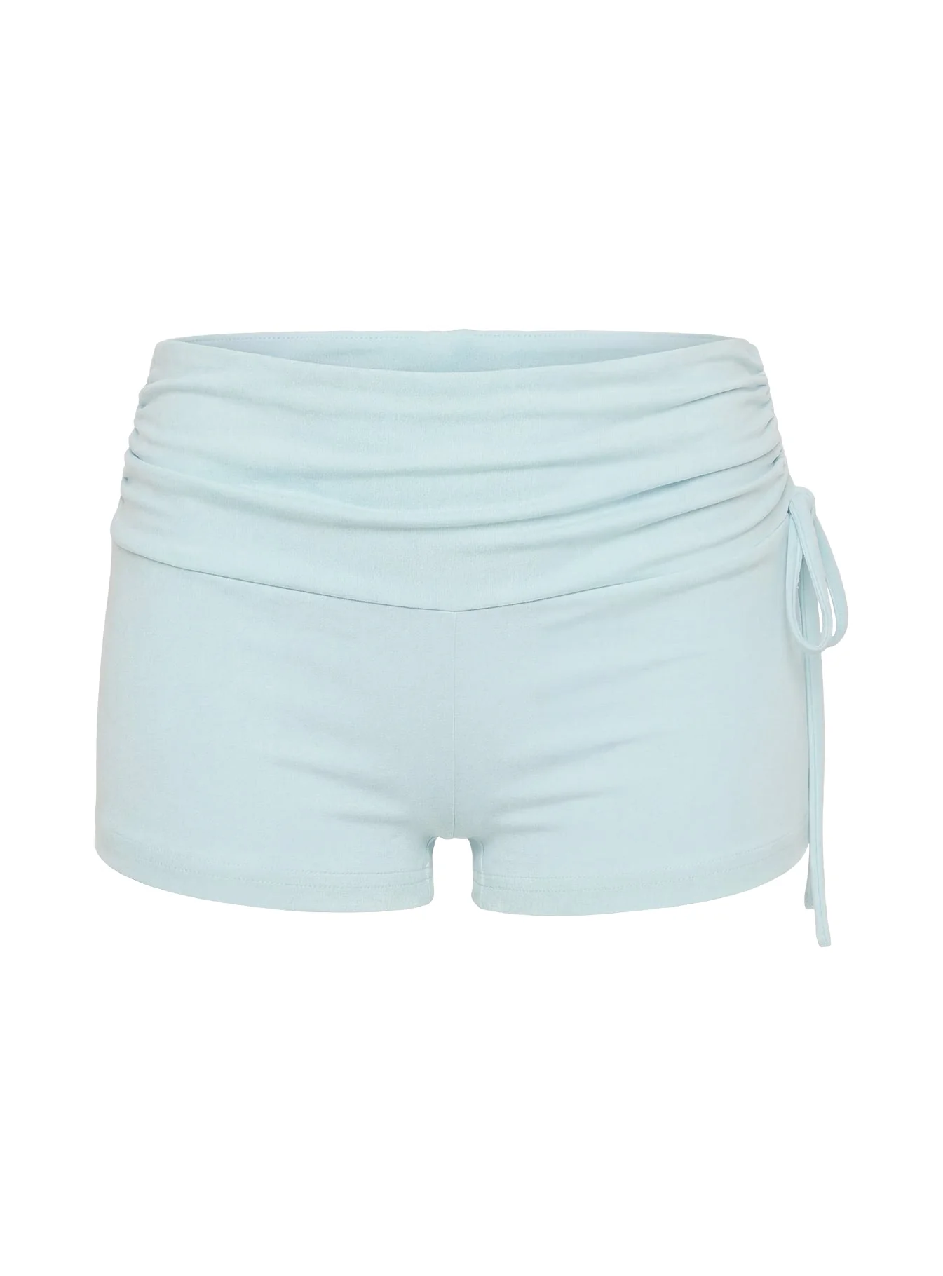 Daily Define Ruched Tie Side Micro Shorts Icy Blue - Image 10