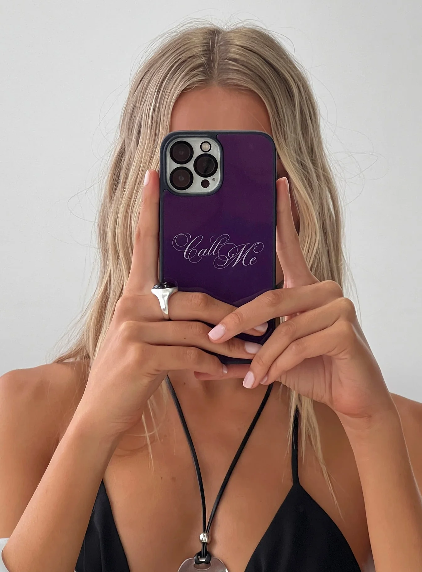 Call Me Please iPhone Case Plum - Image 3