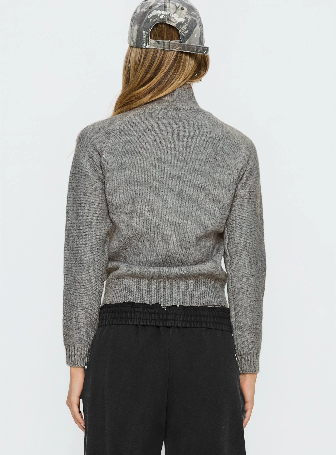 Caysey Zip Through Knit Jumper Grey - Image 5