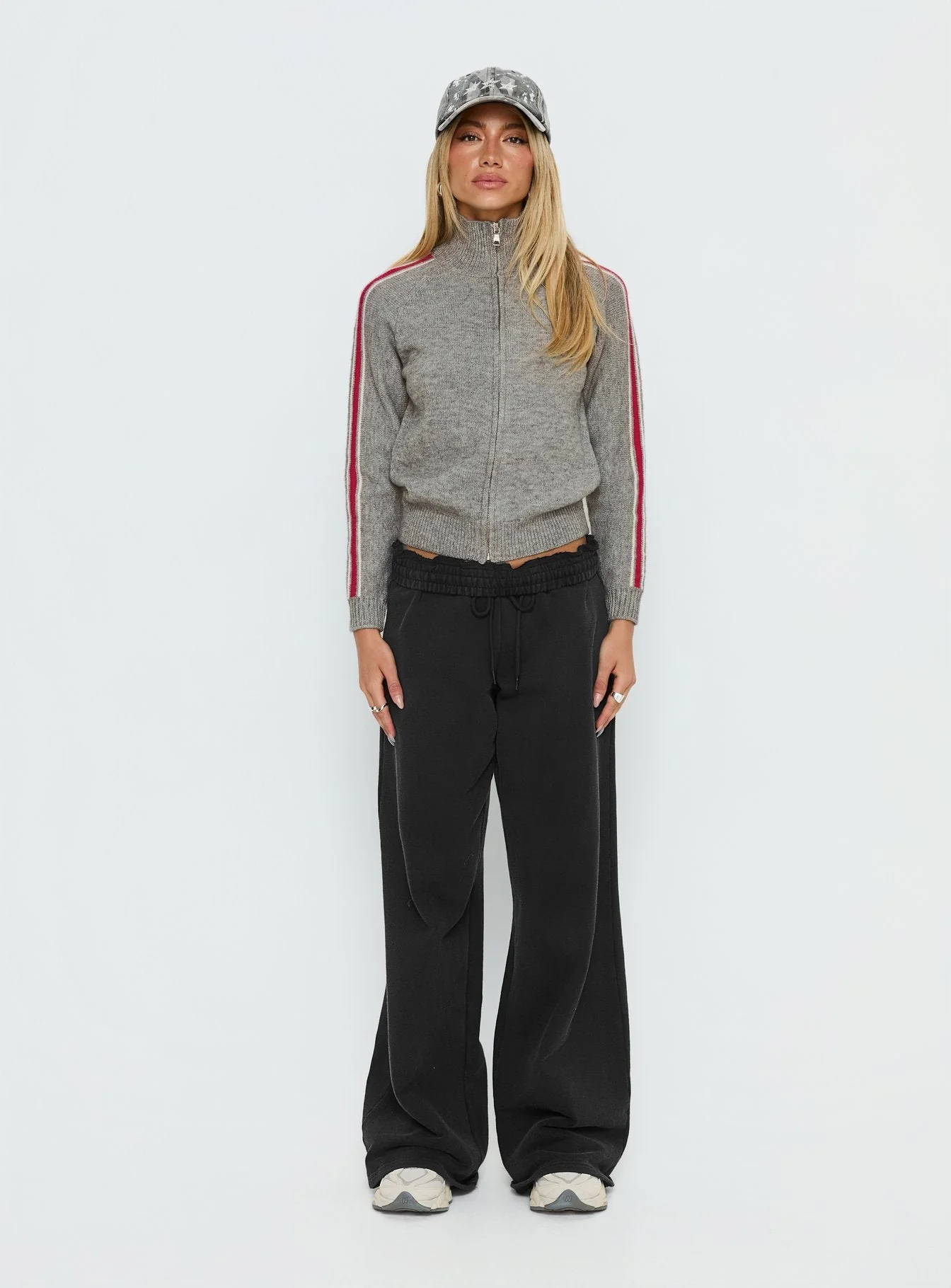 Caysey Zip Through Knit Jumper Grey - Image 7