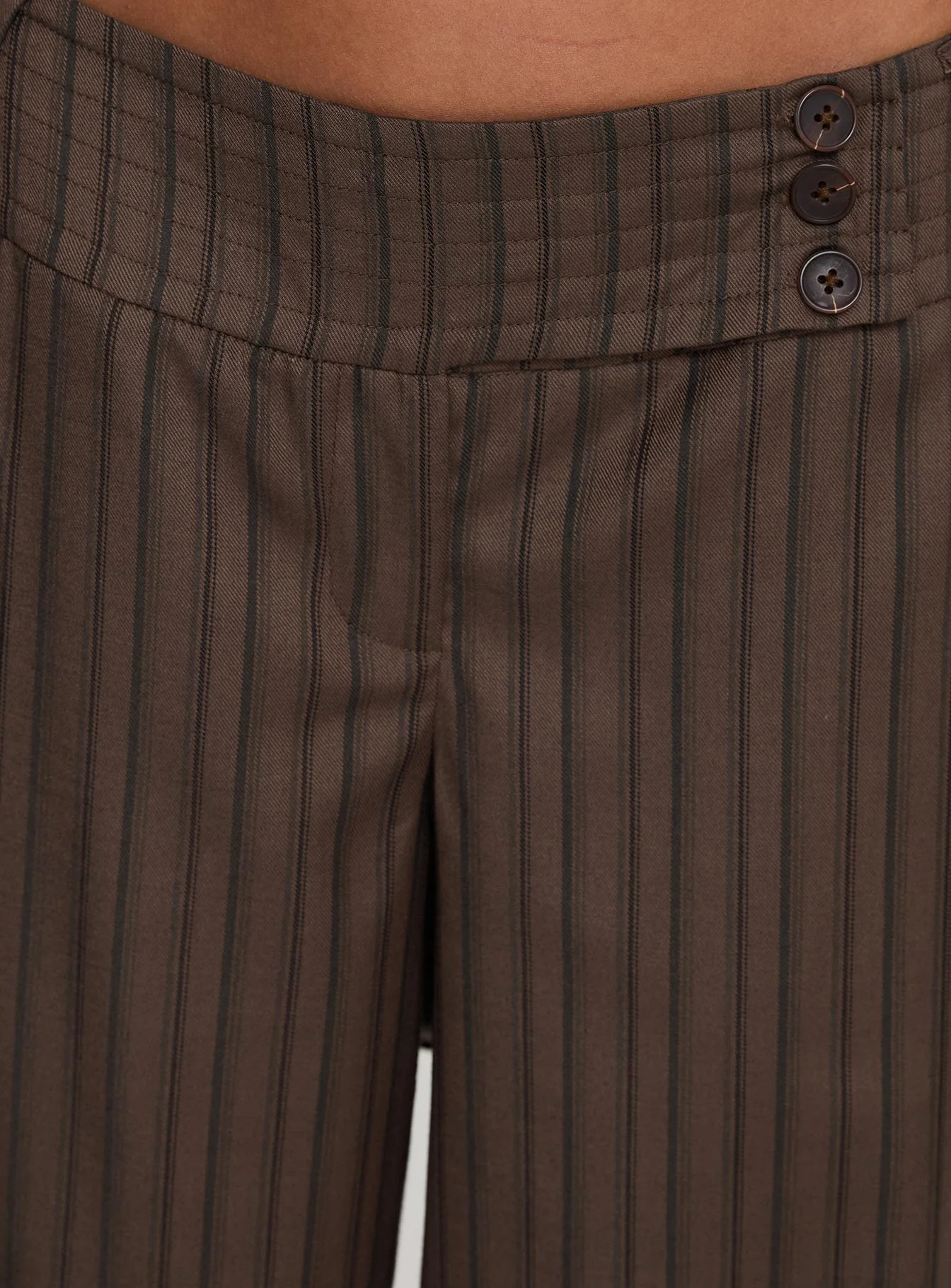 Cedars Low Rise Trousers Brown Stripe - Image 7