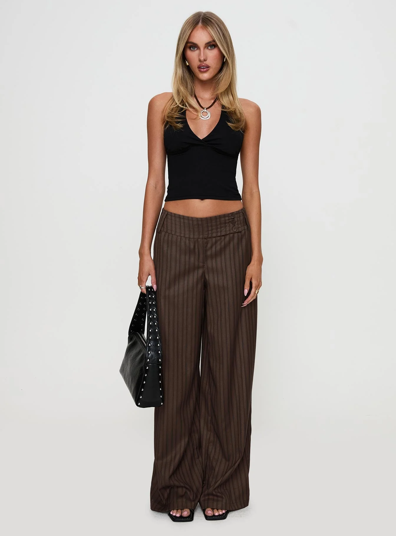 Cedars Low Rise Trousers Brown Stripe - Image 8