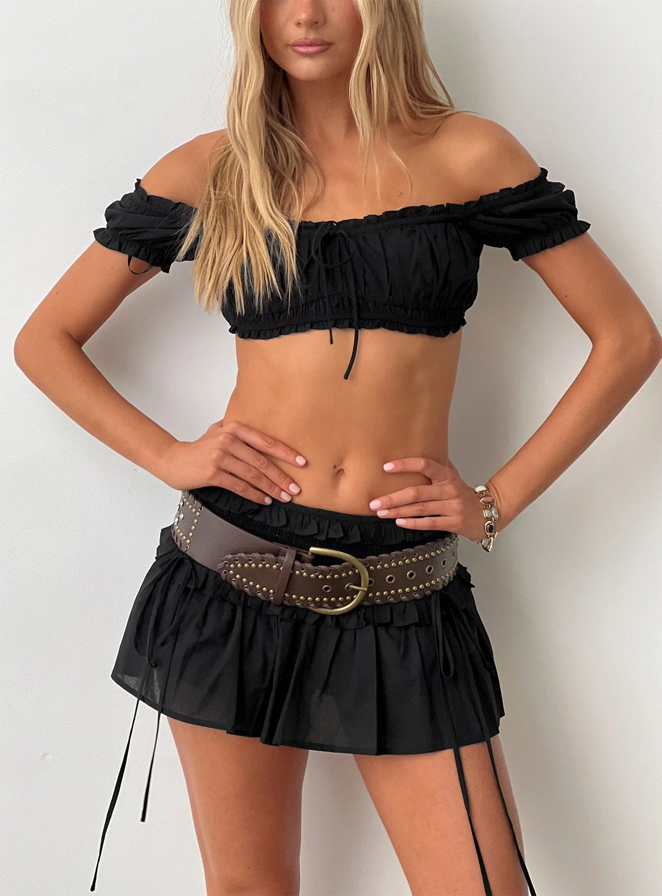Corabel Ruffle Skort Black - Image 8