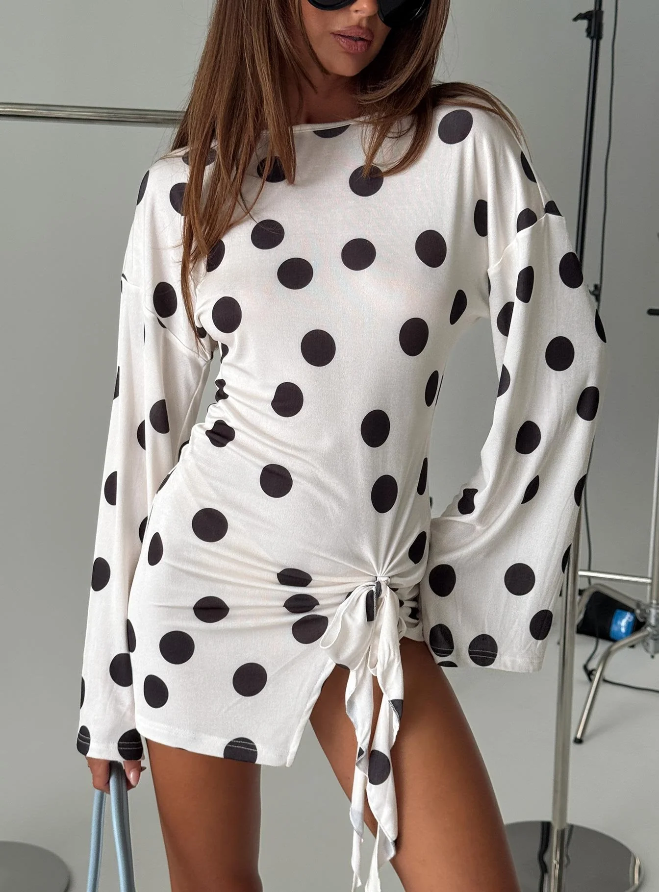 Cosmic Mini Dress Moonlight Polka