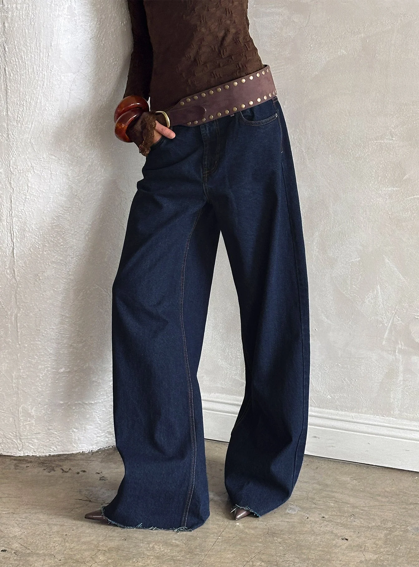 Darla Low Rise Straight Leg Jean Dark Blue Wash