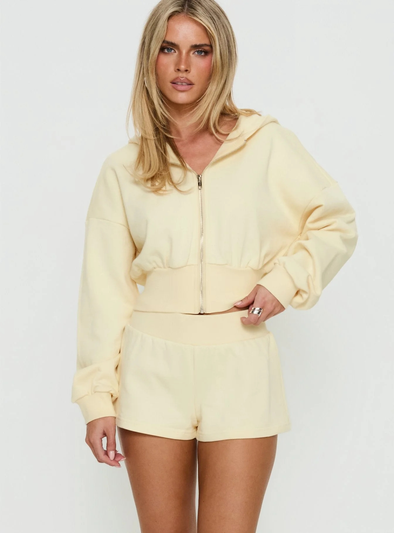 Daybreak Rib Waist Shorts Buttercream - Image 2