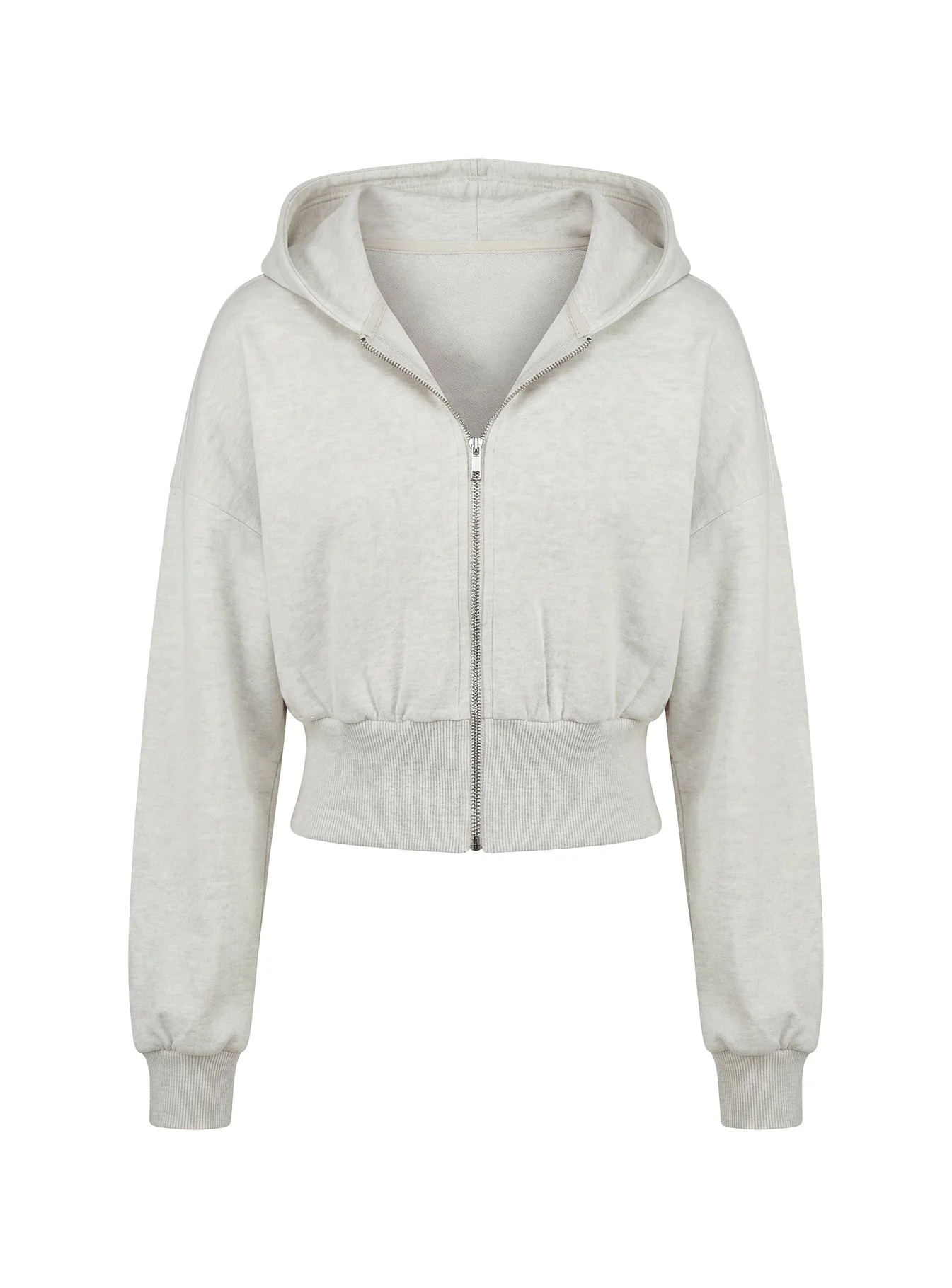 Daytime Cropped Blouson Hoodie Snow Marle - Image 8