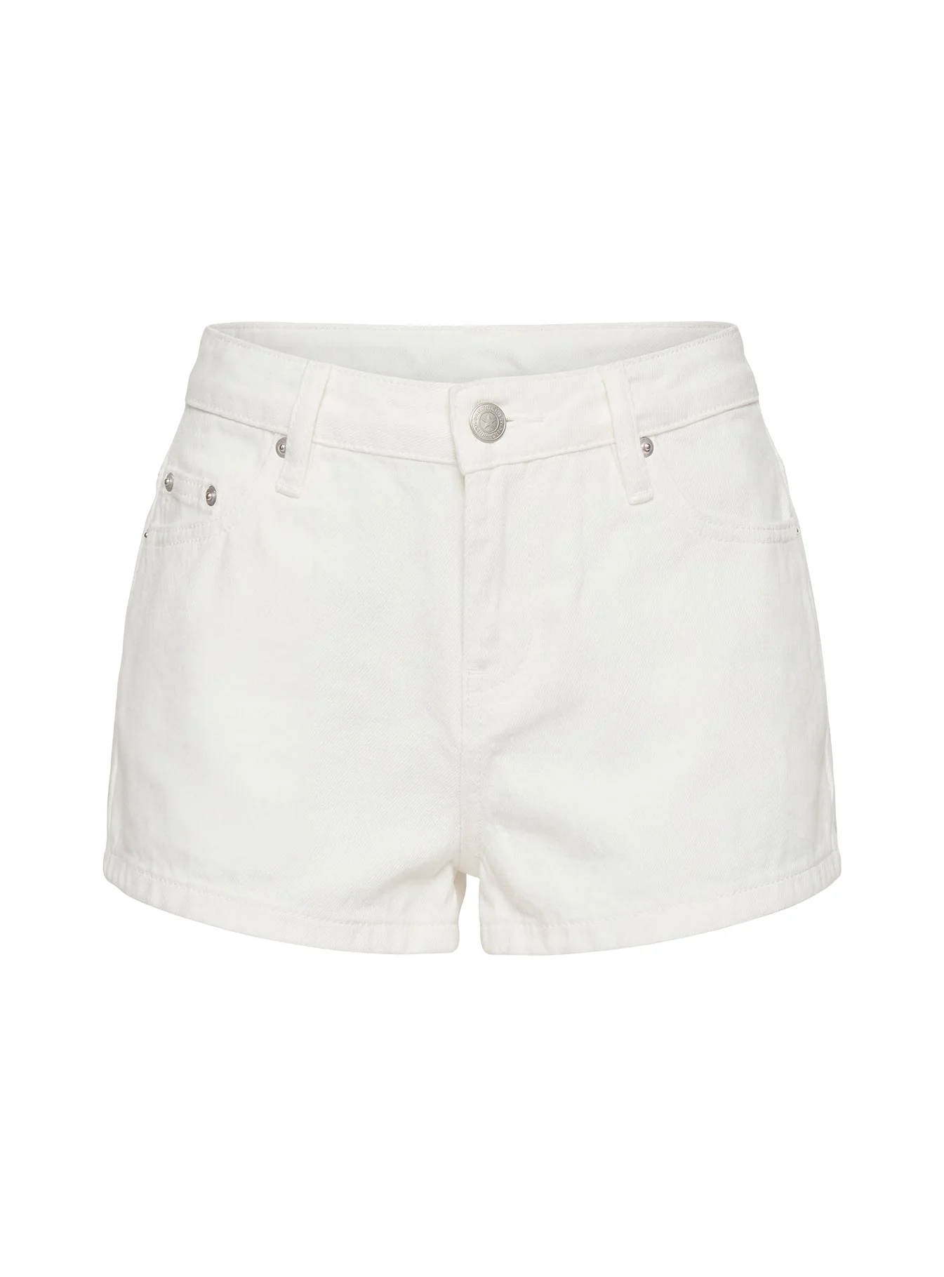 Dreamful Low Rise Mini Denim Shorts White - Image 10