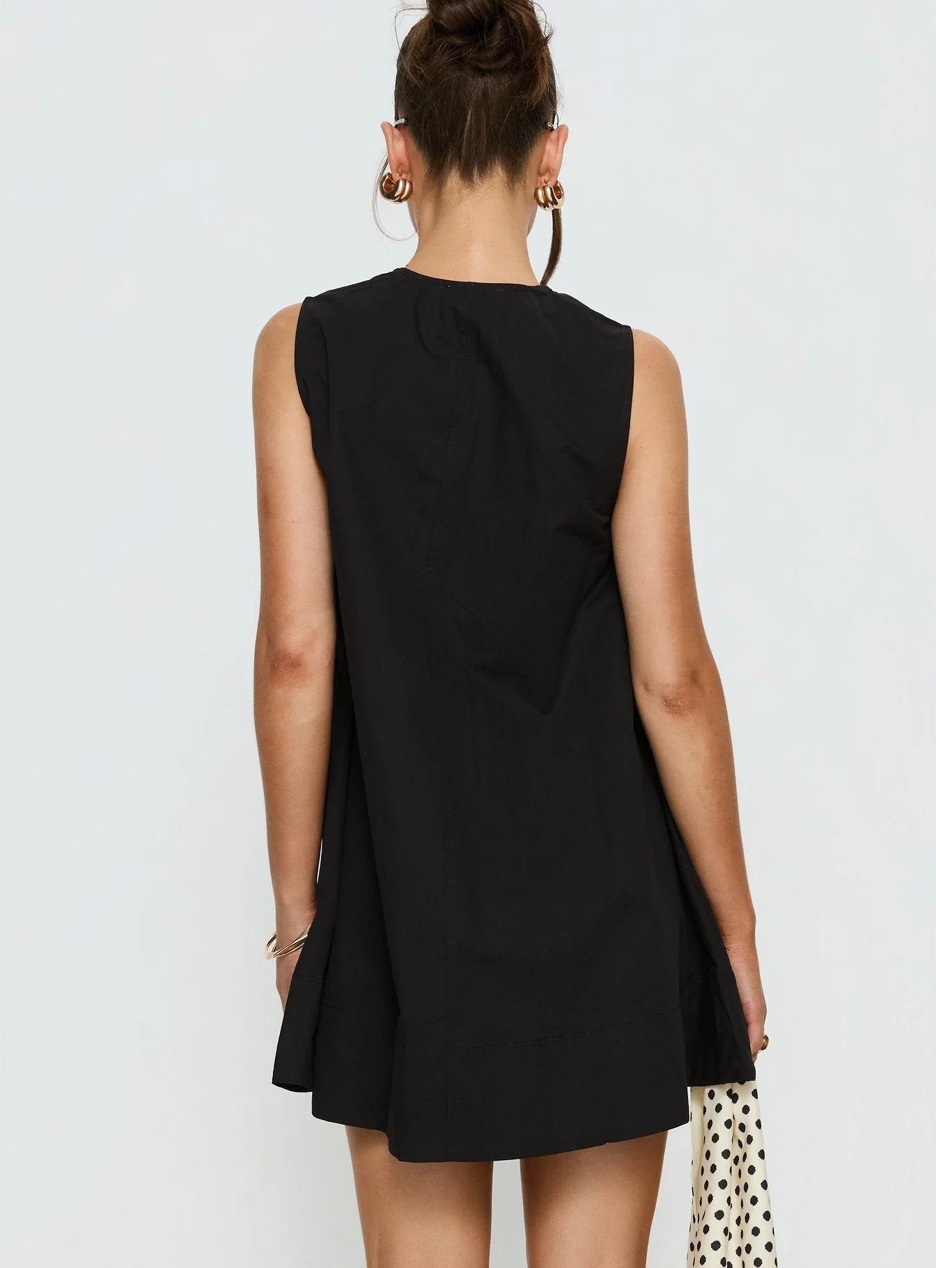 Eberta Ruched Baby Doll Mini Dress Black - Image 5