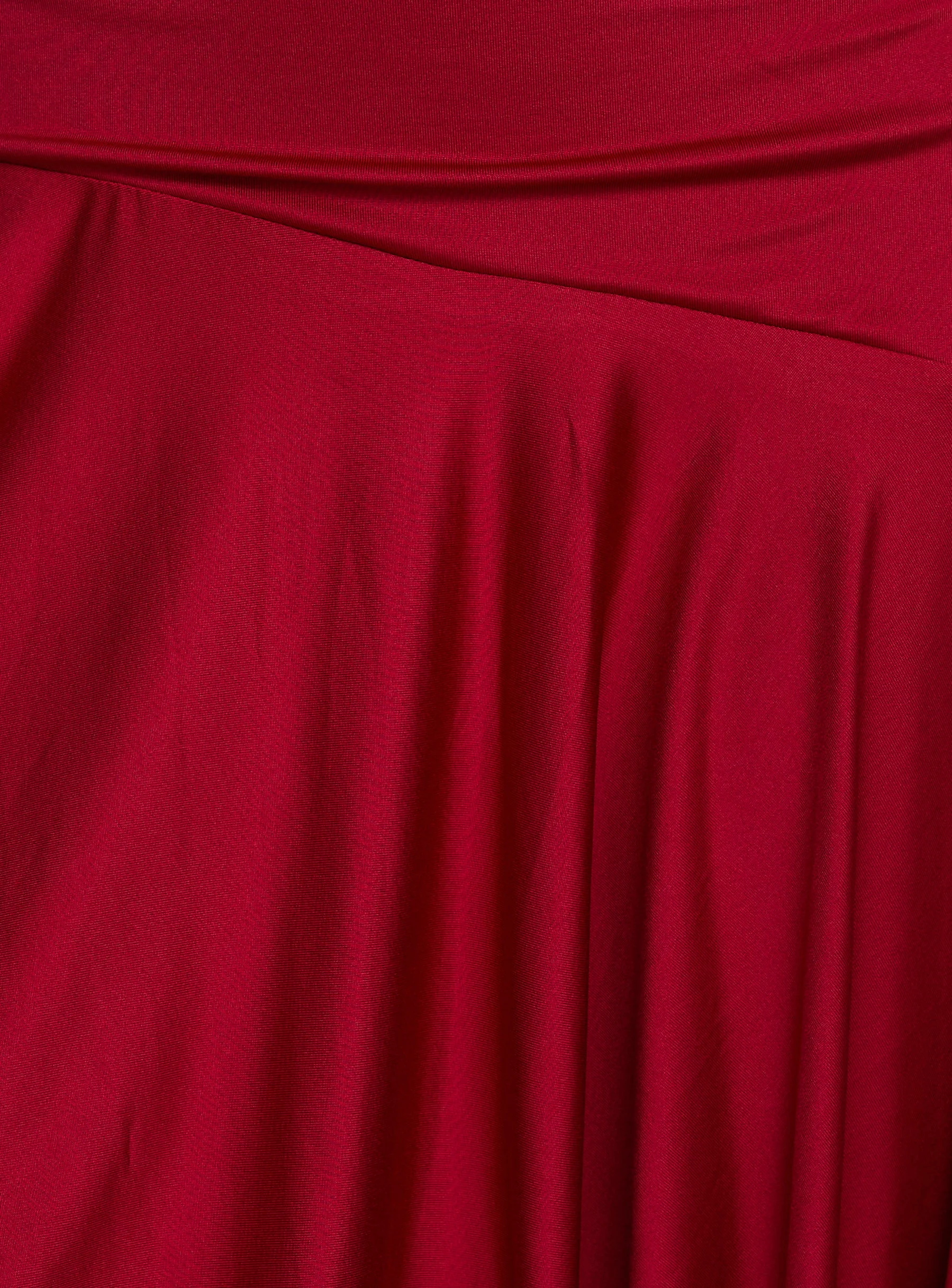 Emara Halter Asymmetrical Midi Dress Red - Image 7