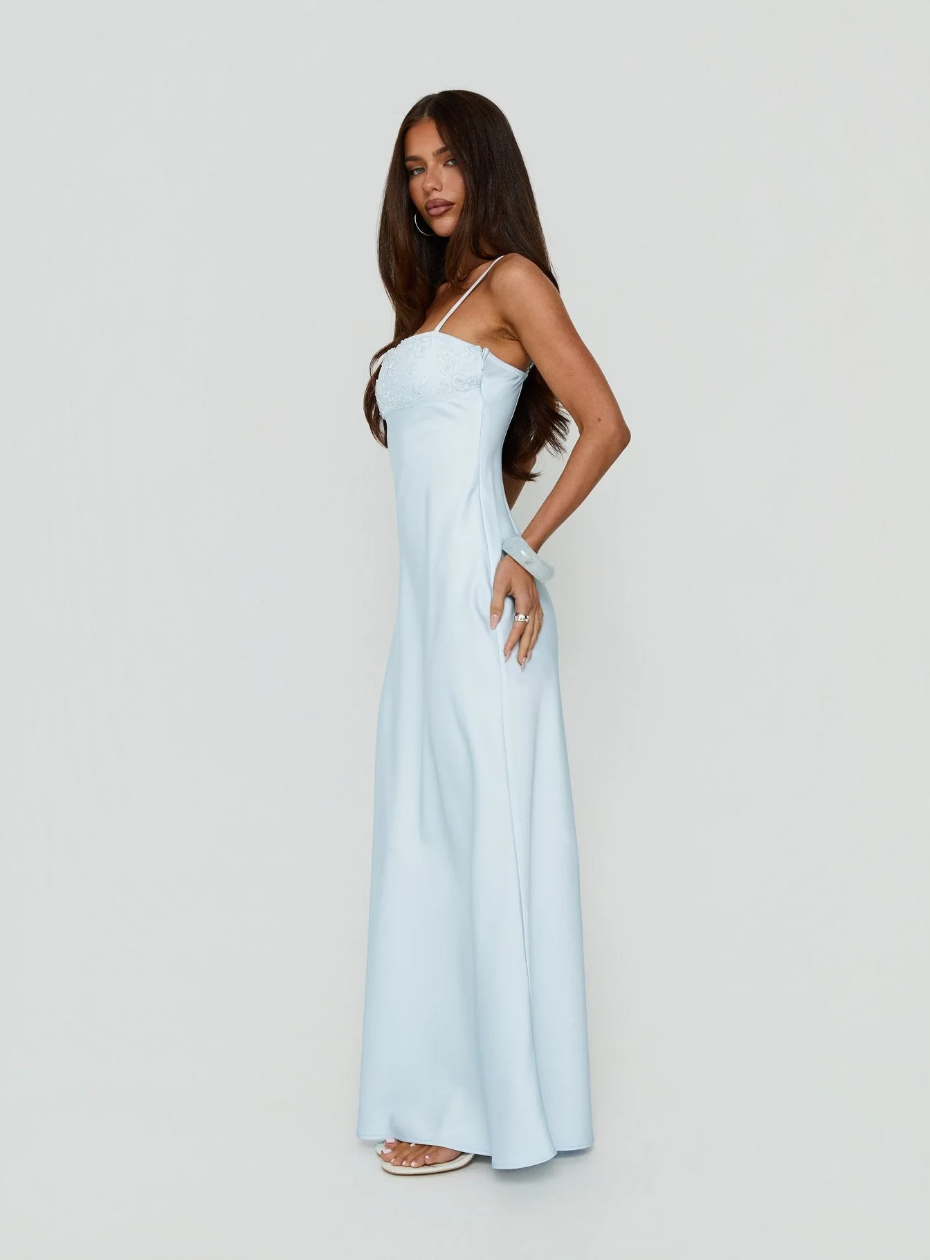 Engracia Sequin Maxi Dress Ice Blue - Image 3