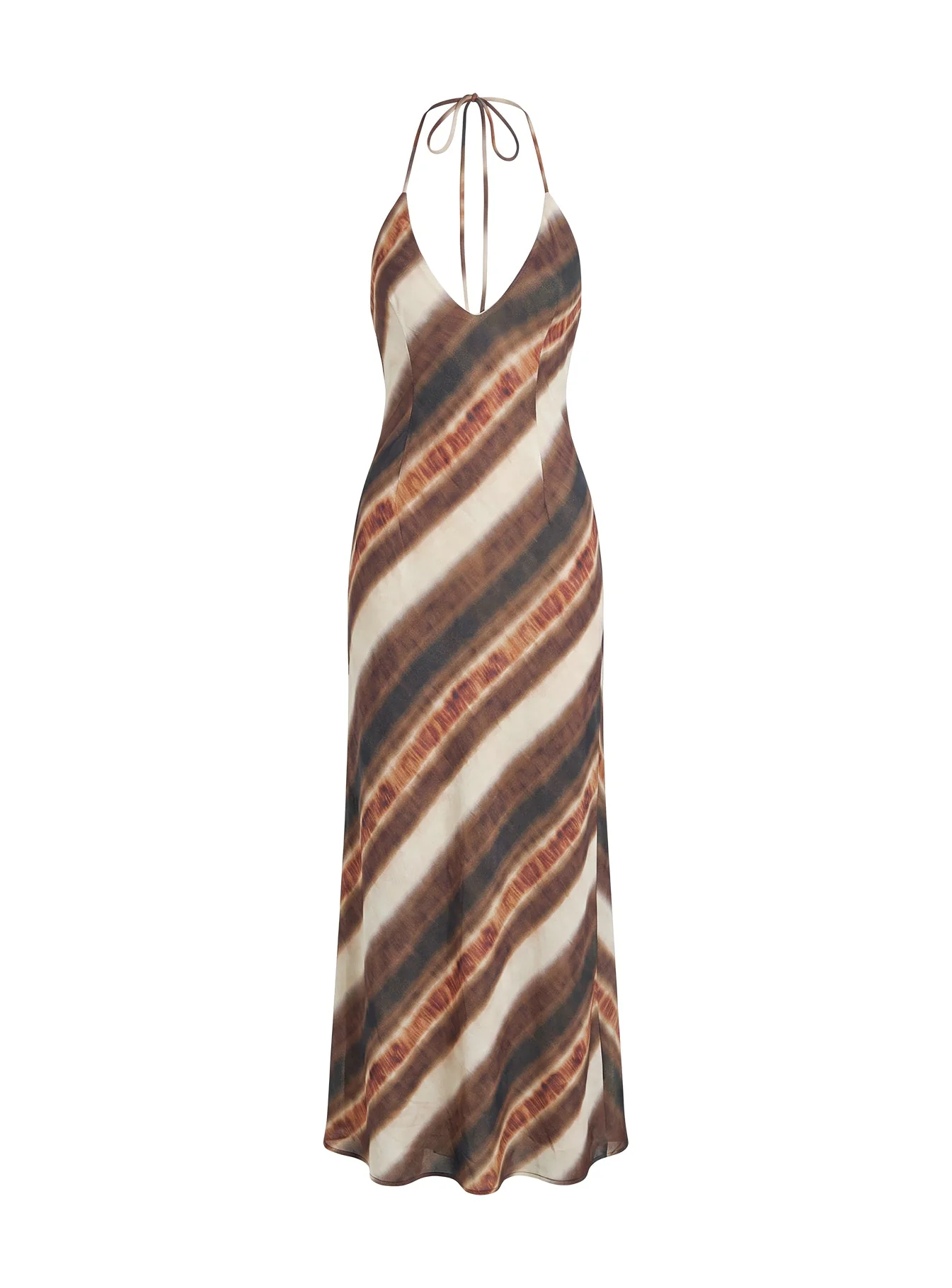 Esmira Halter Maxi Dress Brown Stripe - Image 10
