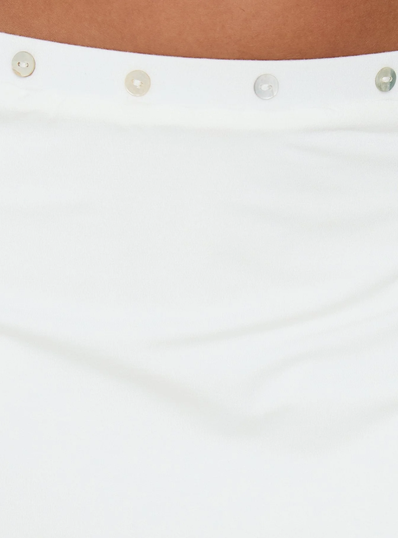 Esperia Button Layered Mini Skirt White - Image 6