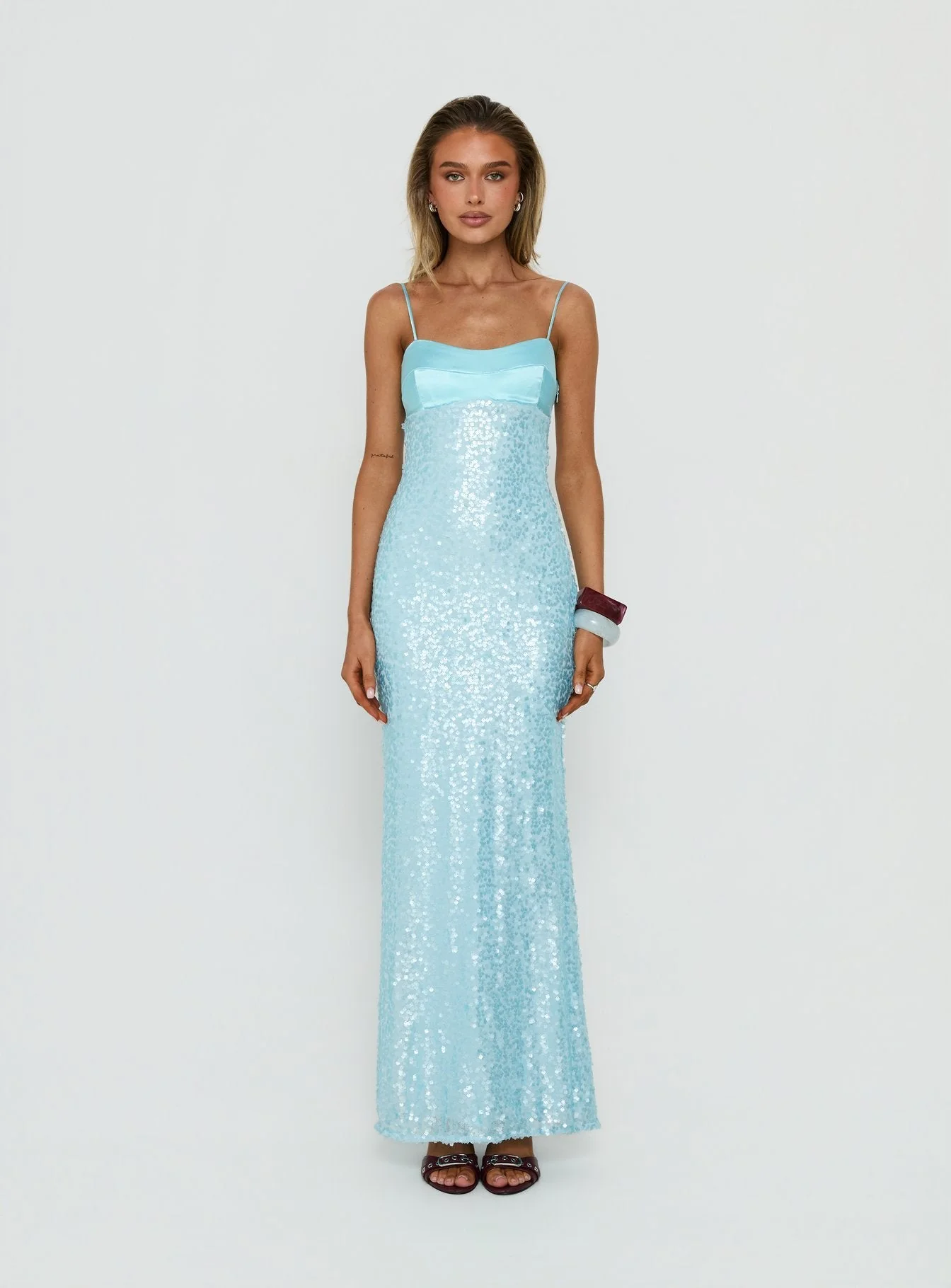 Every Lifetime Sequin Maxi Dress Baby Blue - Image 6