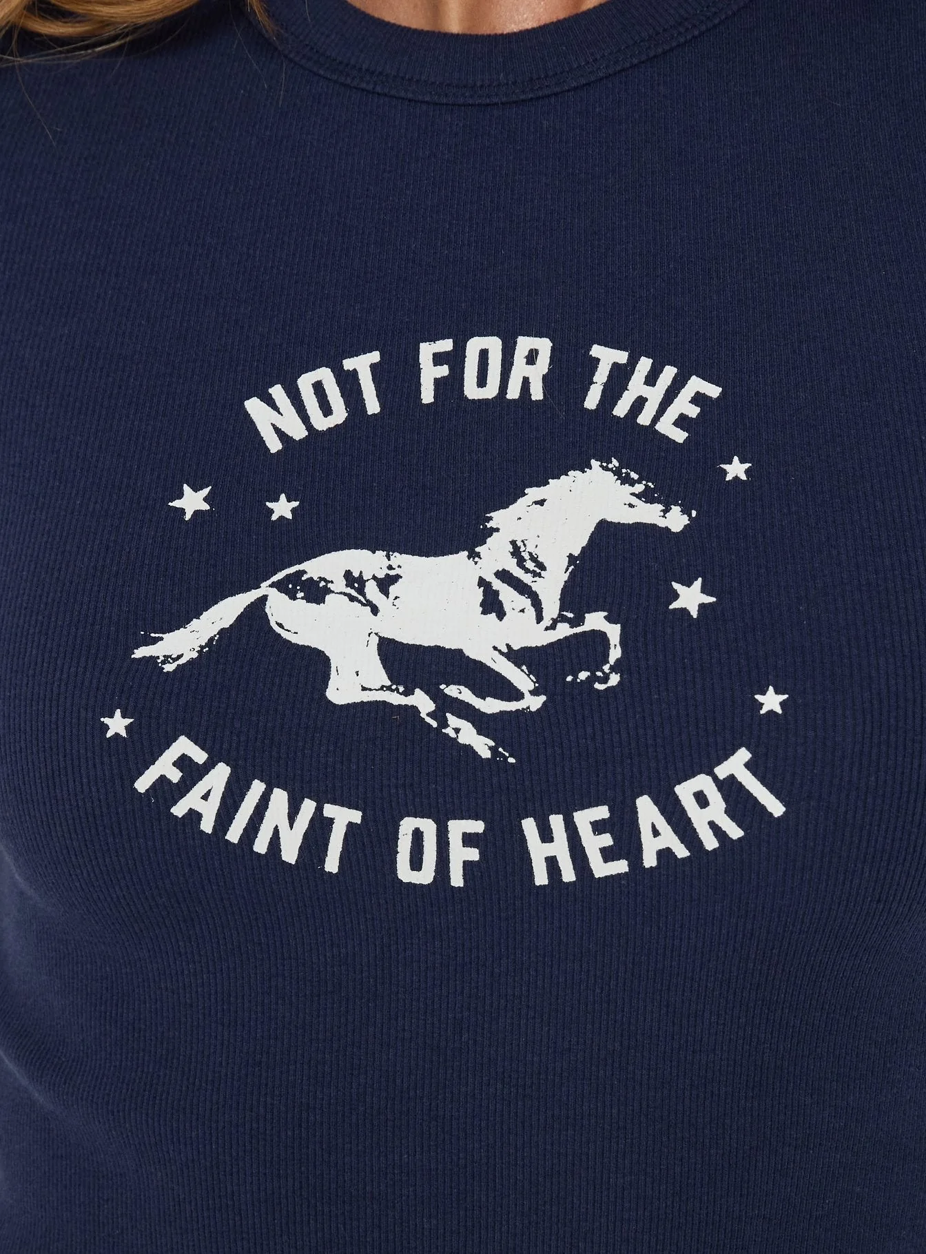 Faint of Heart Graphic Baby Tee Navy - Image 5