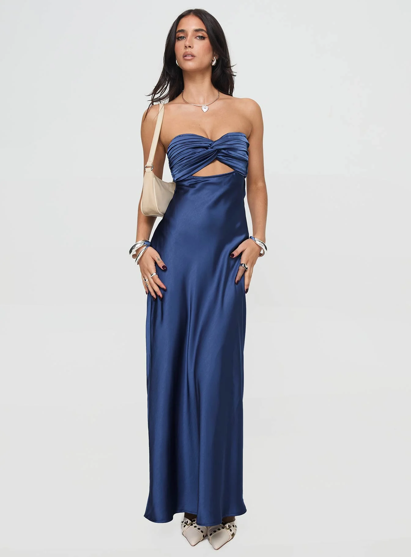 Faviola Strapless Maxi Dress Blue - Image 2
