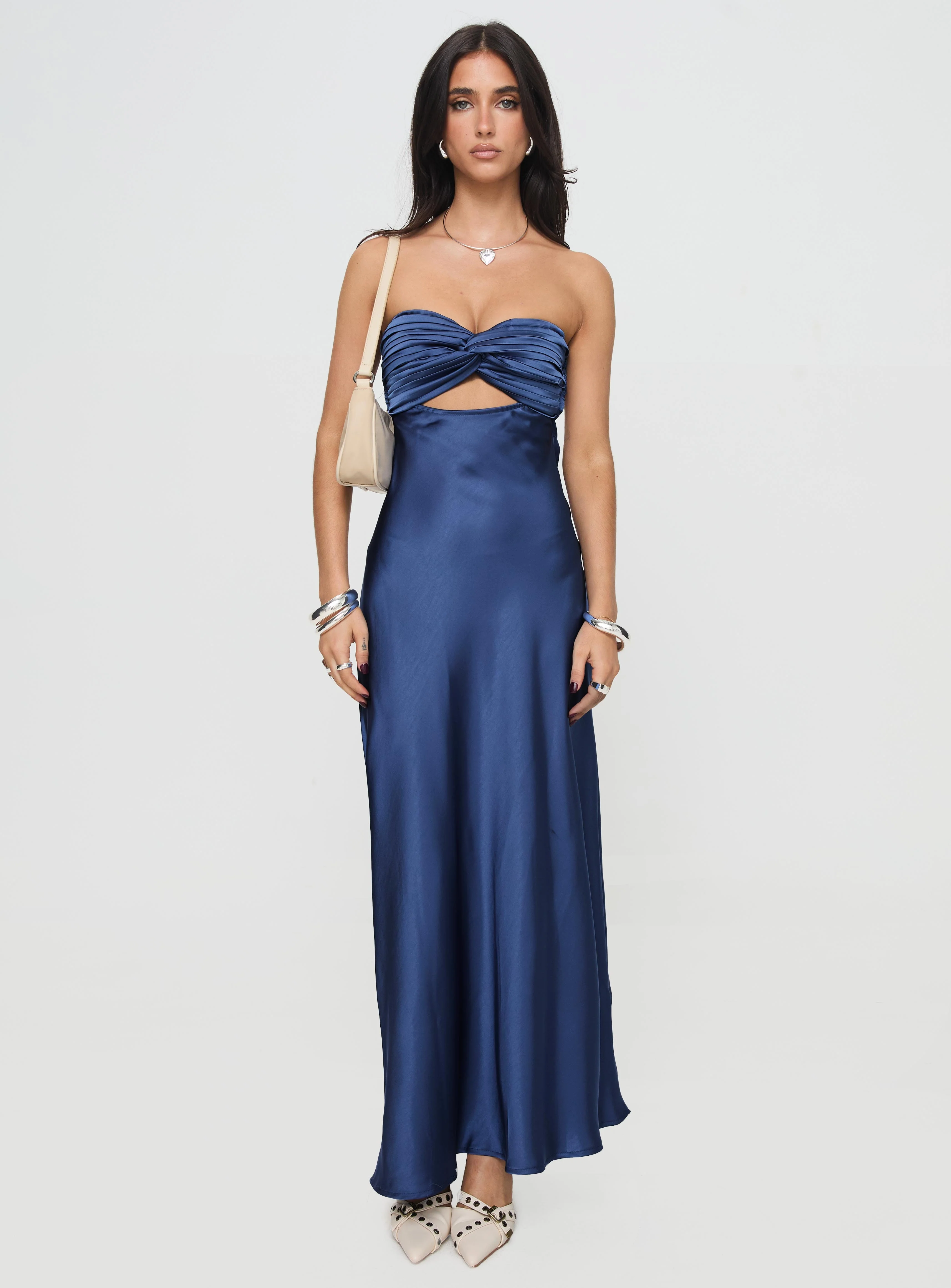 Faviola Strapless Maxi Dress Blue - Image 6