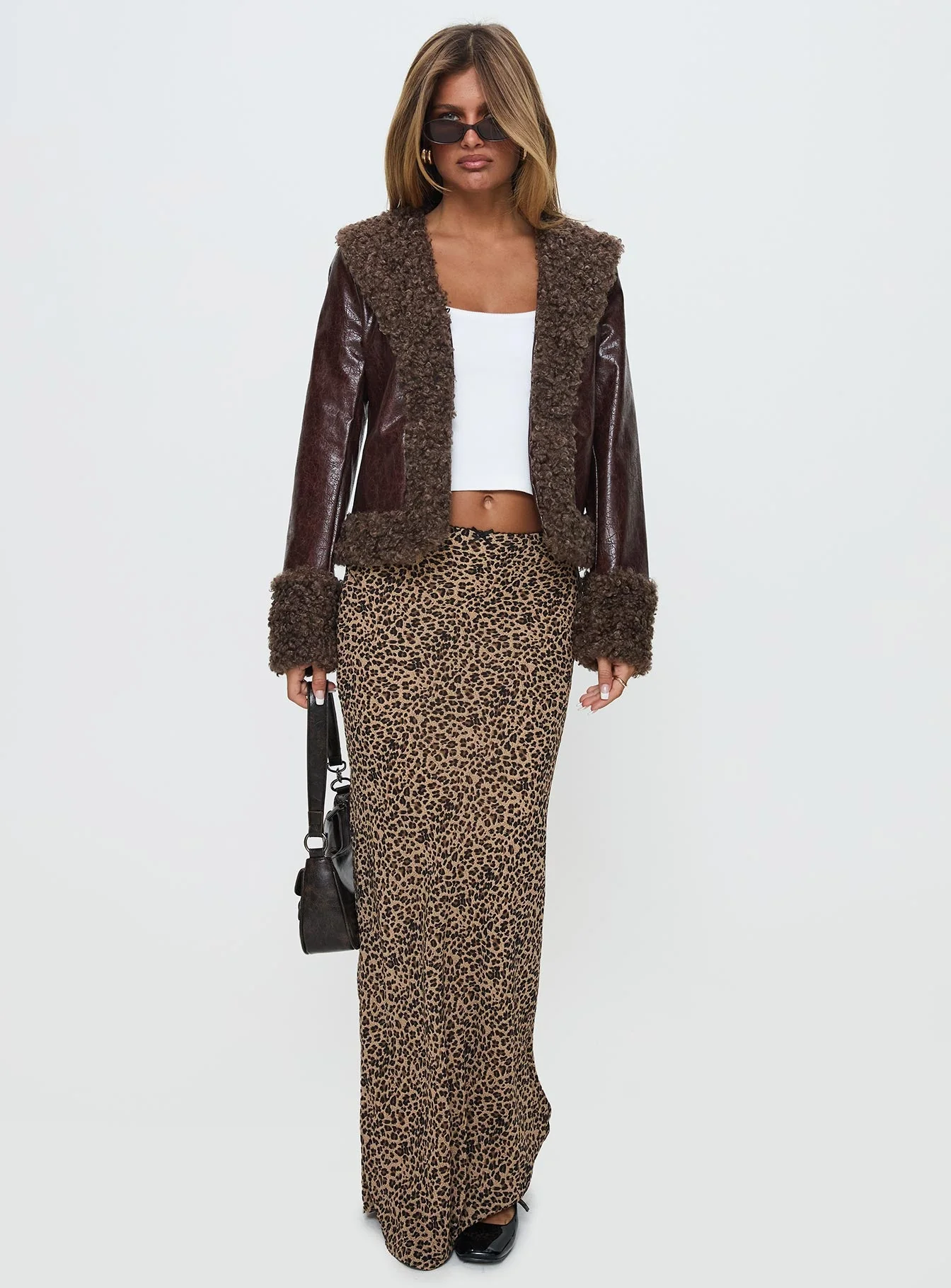Found A Reason Faux Leather Jacket Brown - Image 2