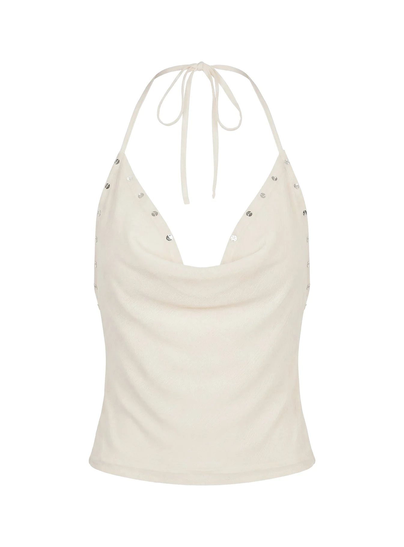 Gemmina Halter Sequin Top Cream - Image 12