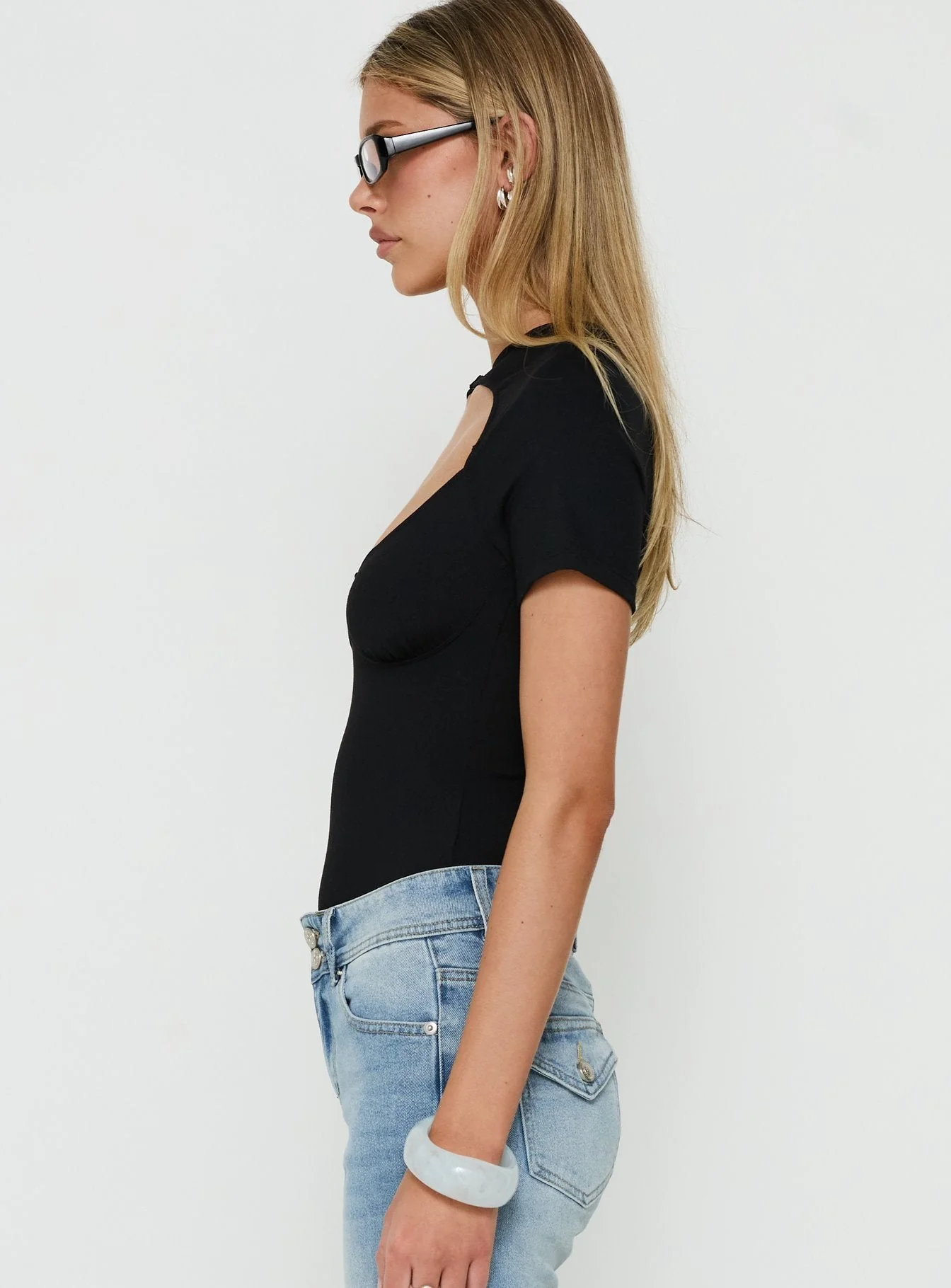 Giallo Solid Bodysuit Black - Image 3