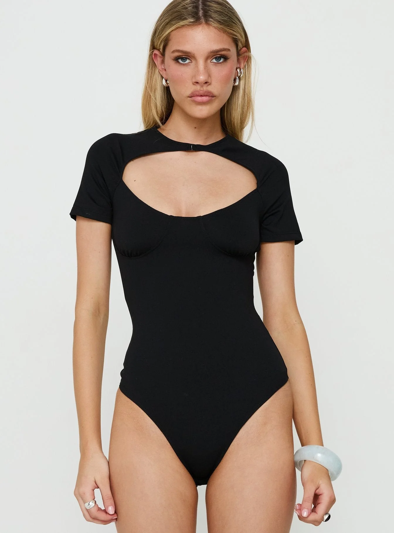 Giallo Solid Bodysuit Black - Image 6