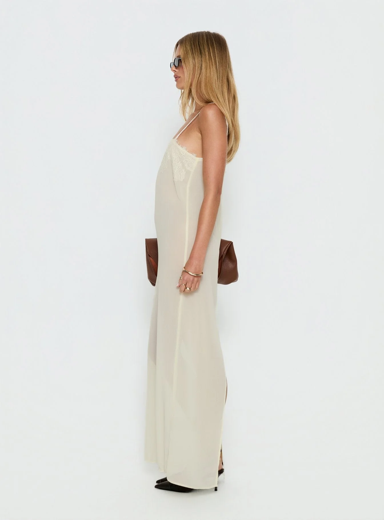 Glacial Sheer Maxi Dress Butter - Image 4